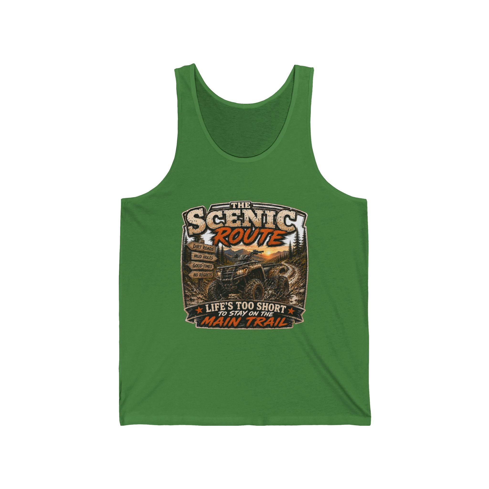 “Life’s Too Short, Take the Main Trail” Outdoor Adventure Tank — Scenic Route Tank Top