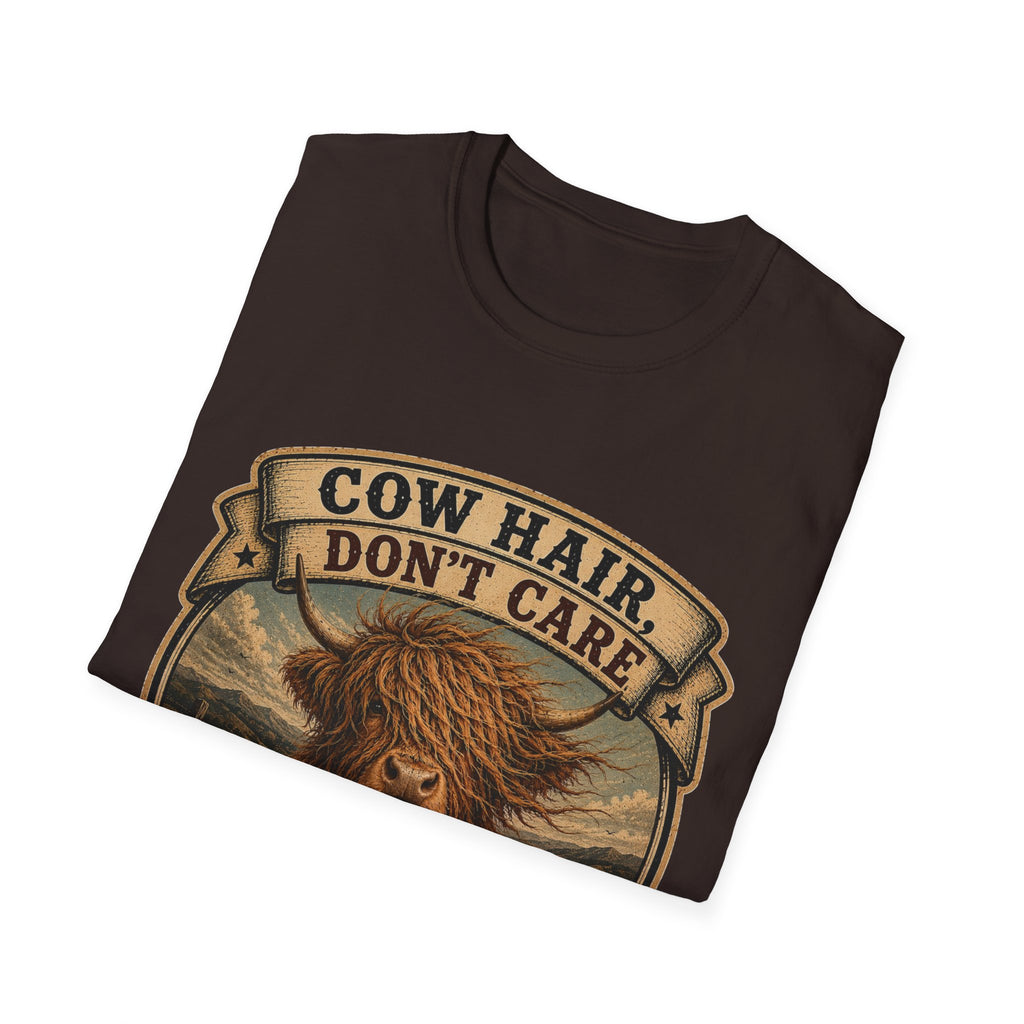 Cow Hair Don't Care Highland Cow - Unisex Softstyle T-Shirt