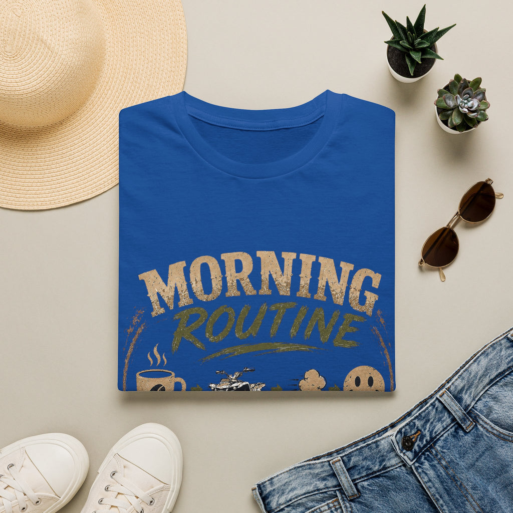 Morning Routine T-Shirt — “Coffee. ATV. Repeat.” Outdoor Adventure Graphic Tee