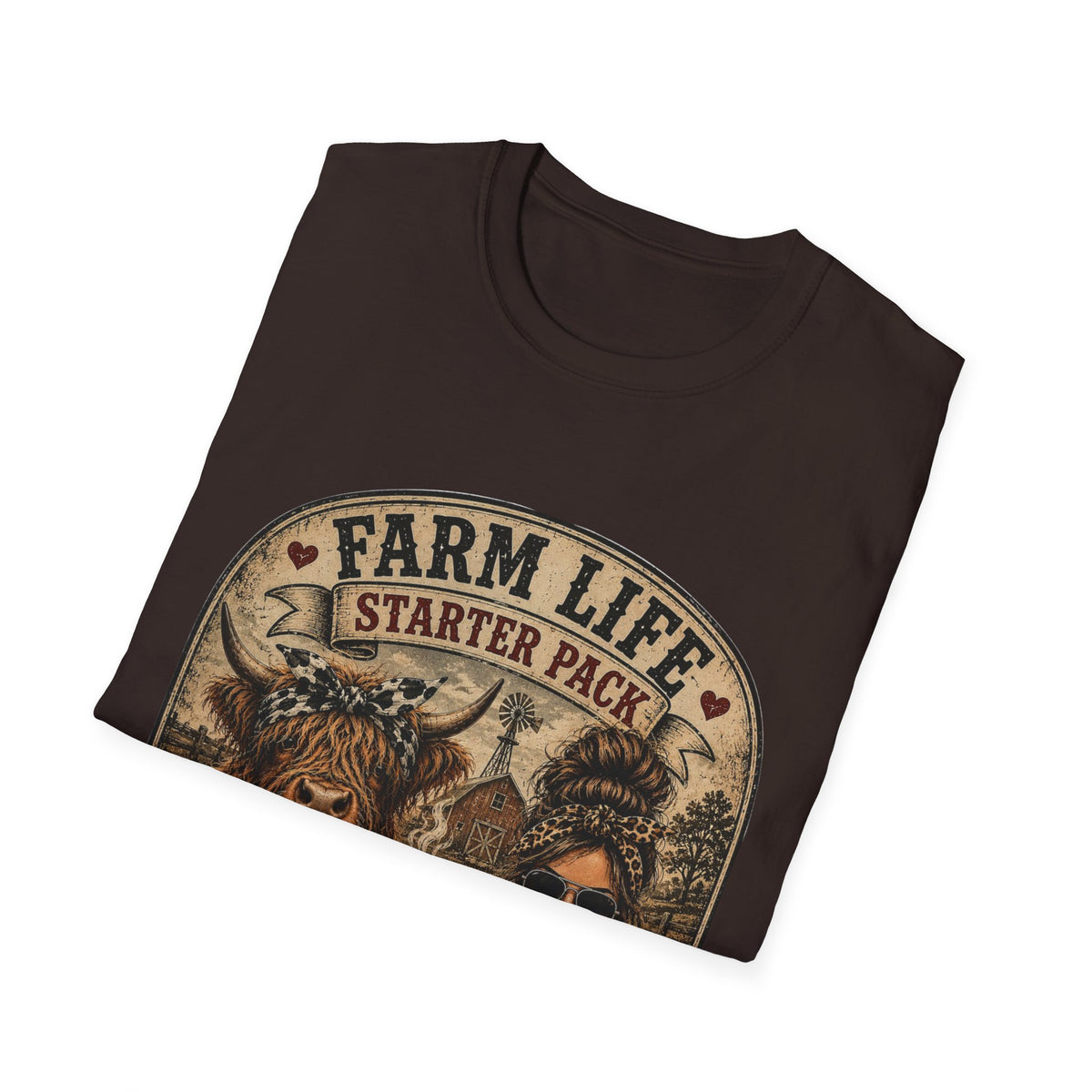 Farm Life Highland Cow Unisex Softstyle T-Shirt