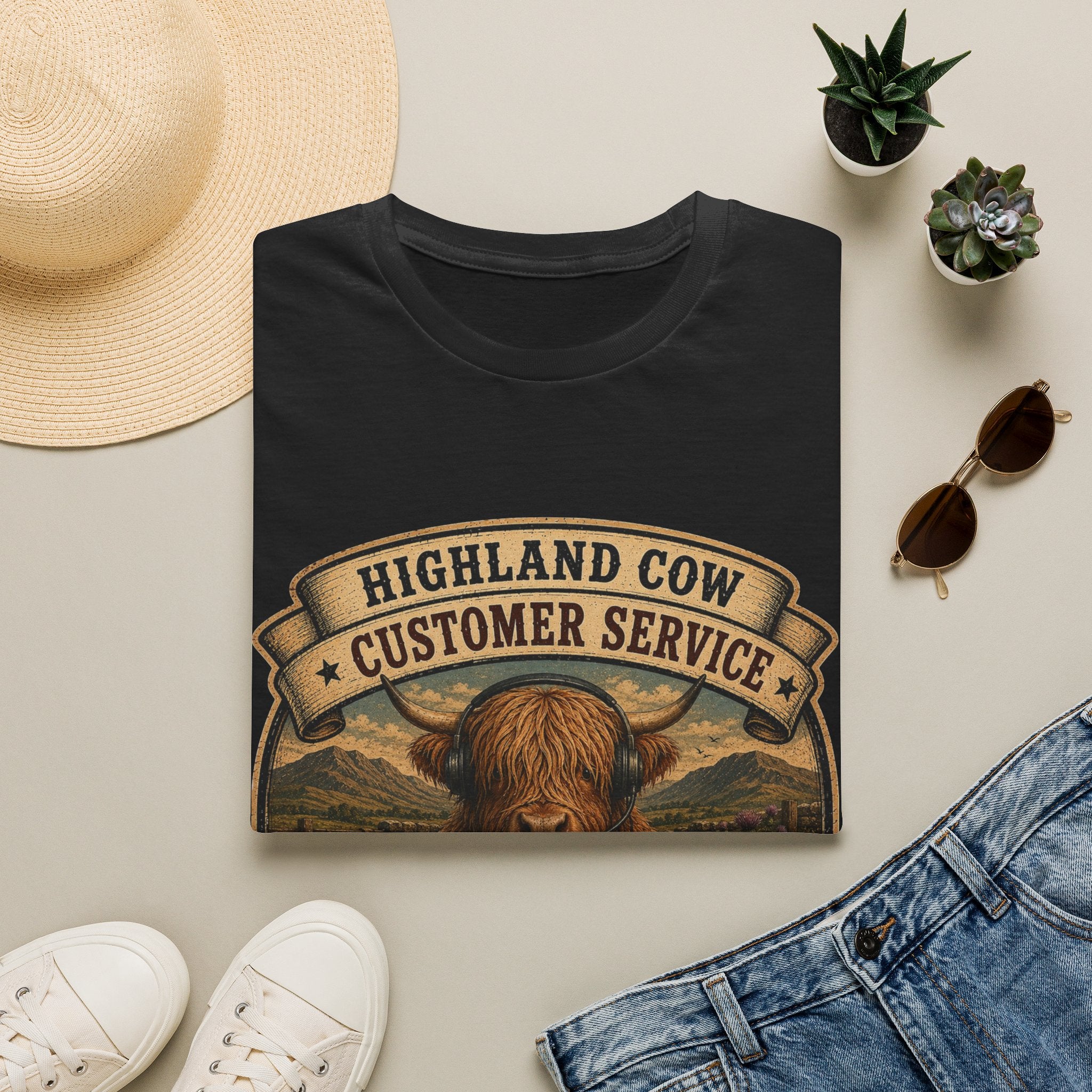 Highland Cow Customer Service Unisex Softstyle T-Shirt