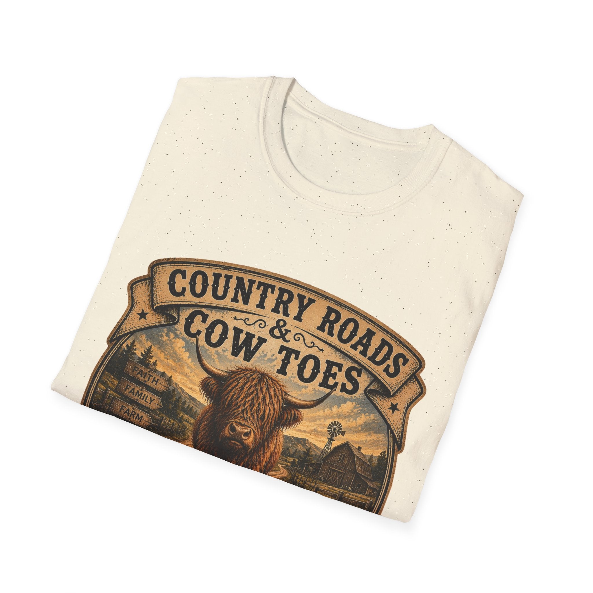 Country Roads Cow Toes Unisex Softstyle T-Shirt