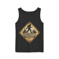 Sasquatch Crossing Tank Top — Vintage Bigfoot Forest Sign Sleeveless Tank