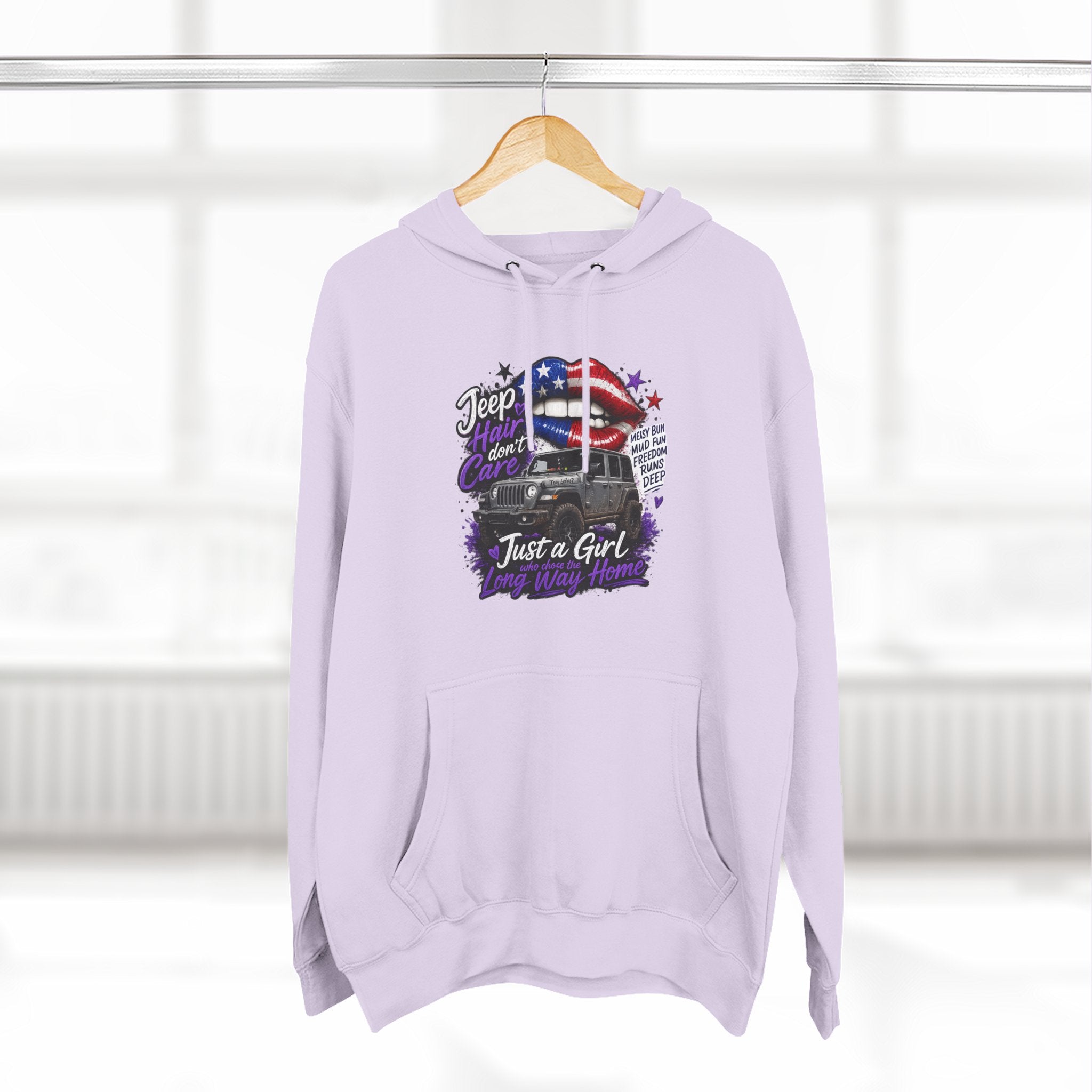 Patriotic 'Jeep Ain't Just a Girl Thing' – Graphic Fleece Pullover Jeep Driver Hoodie