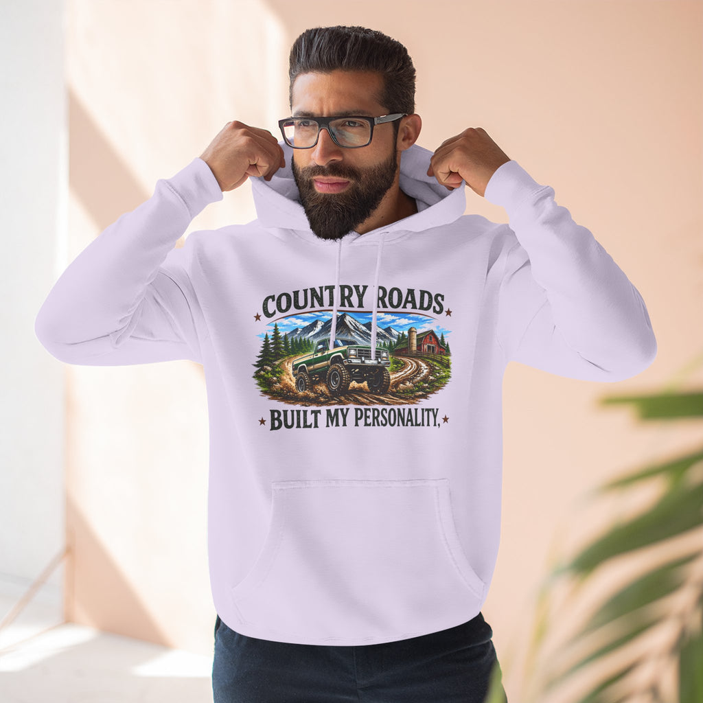 Country Roads Hoodie — "Country Roads Built My Personality" Graphic Hoodie