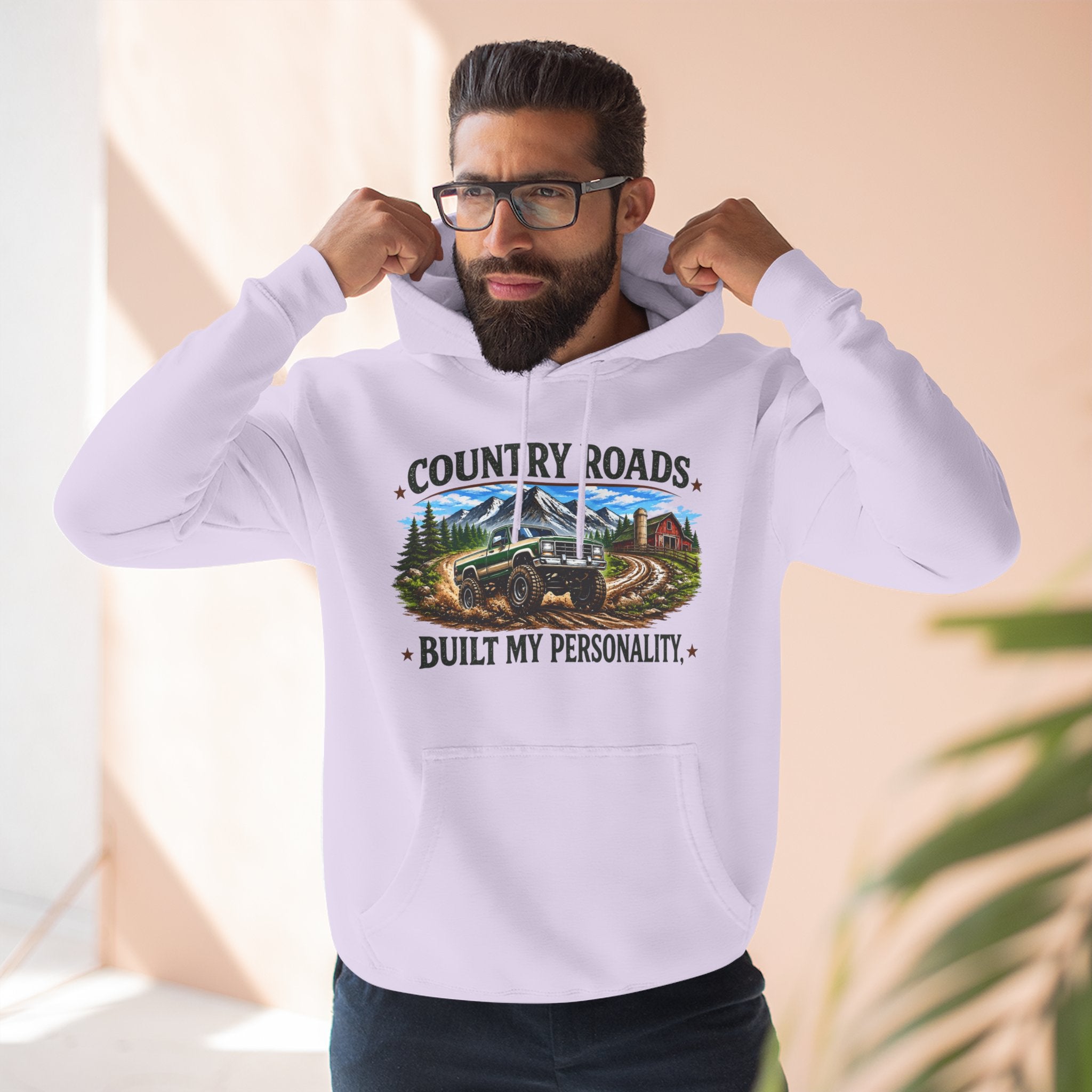 Country Roads Hoodie — "Country Roads Built My Personality" Graphic Hoodie