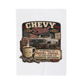Chevy Fuel Velveteen Plush Blanket – 'Powered by Diesel, Coffee, and Poor Financial Decisions' Truck Graphic Throw