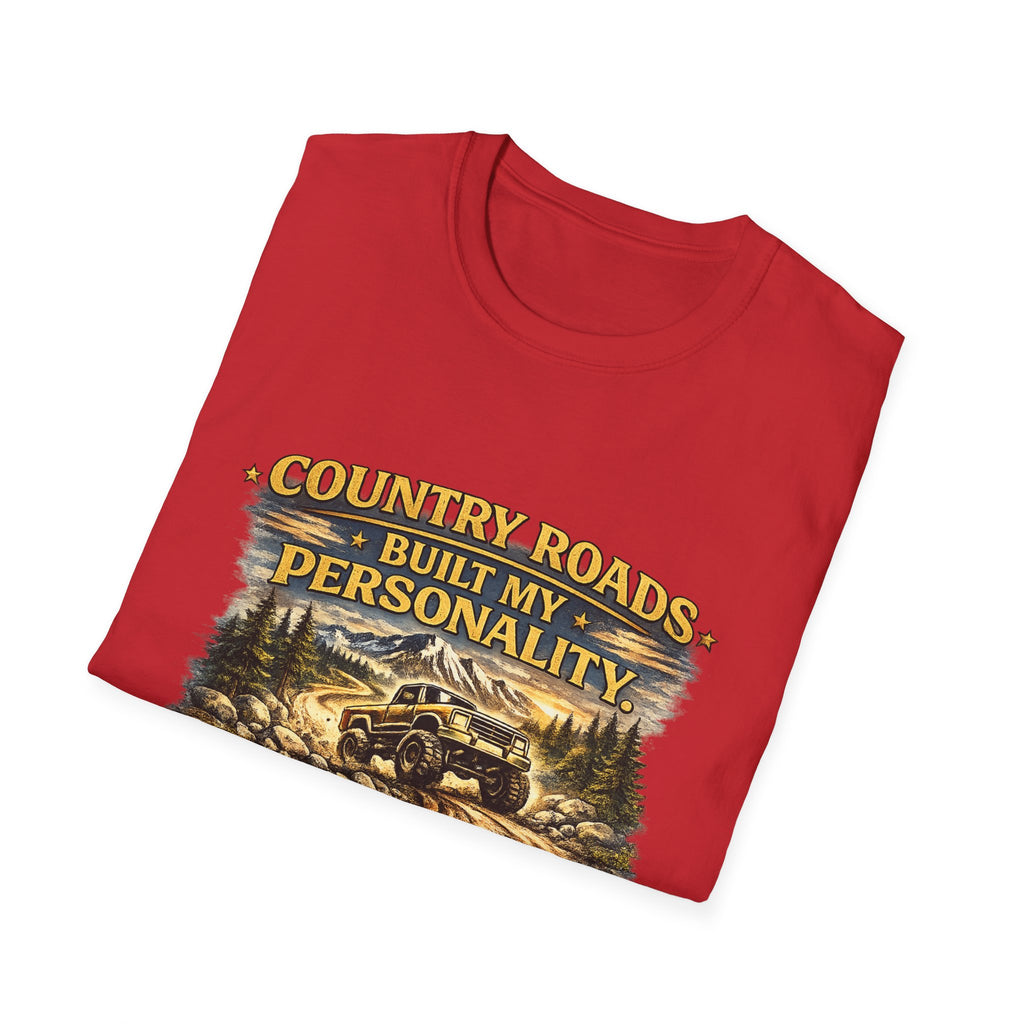 "Country Roads Built My Personality" Vintage Mountain Truck Tee — T-Shirt