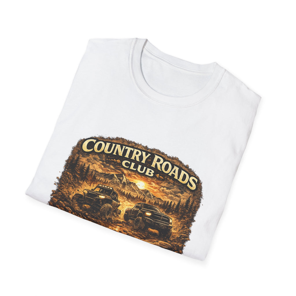 Country Roads Club T-Shirt — Vintage Off-Road Truck Scenic Tee