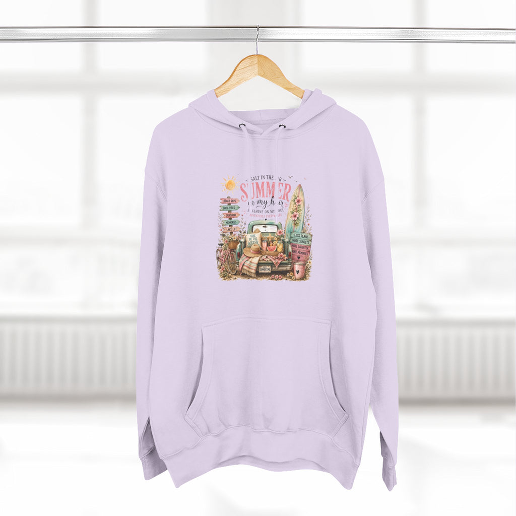 Salt in the Air Summer In my Hair - Women's Pull Over Hoodie