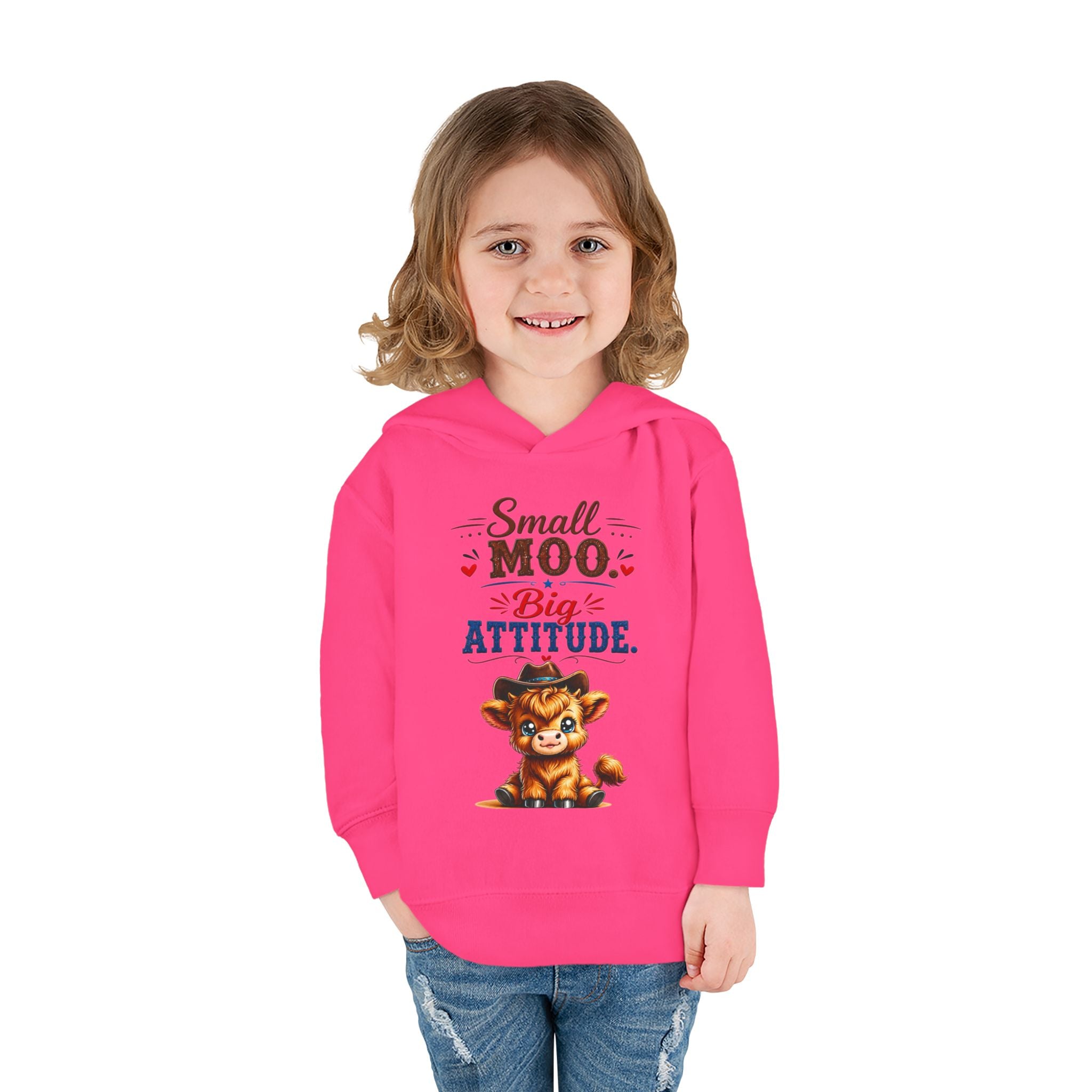 Small Moo Big Attitude Toddler Pullover Fleece Hoodie