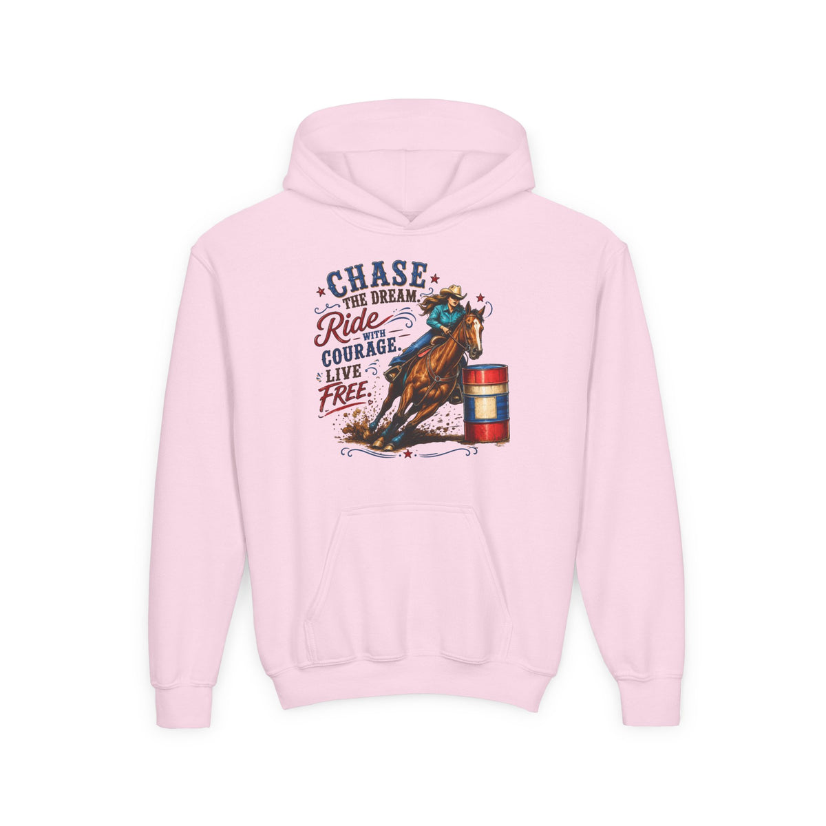 Chase the Dream with Courage Youth Heavy Blend Hooded Sweatshirt