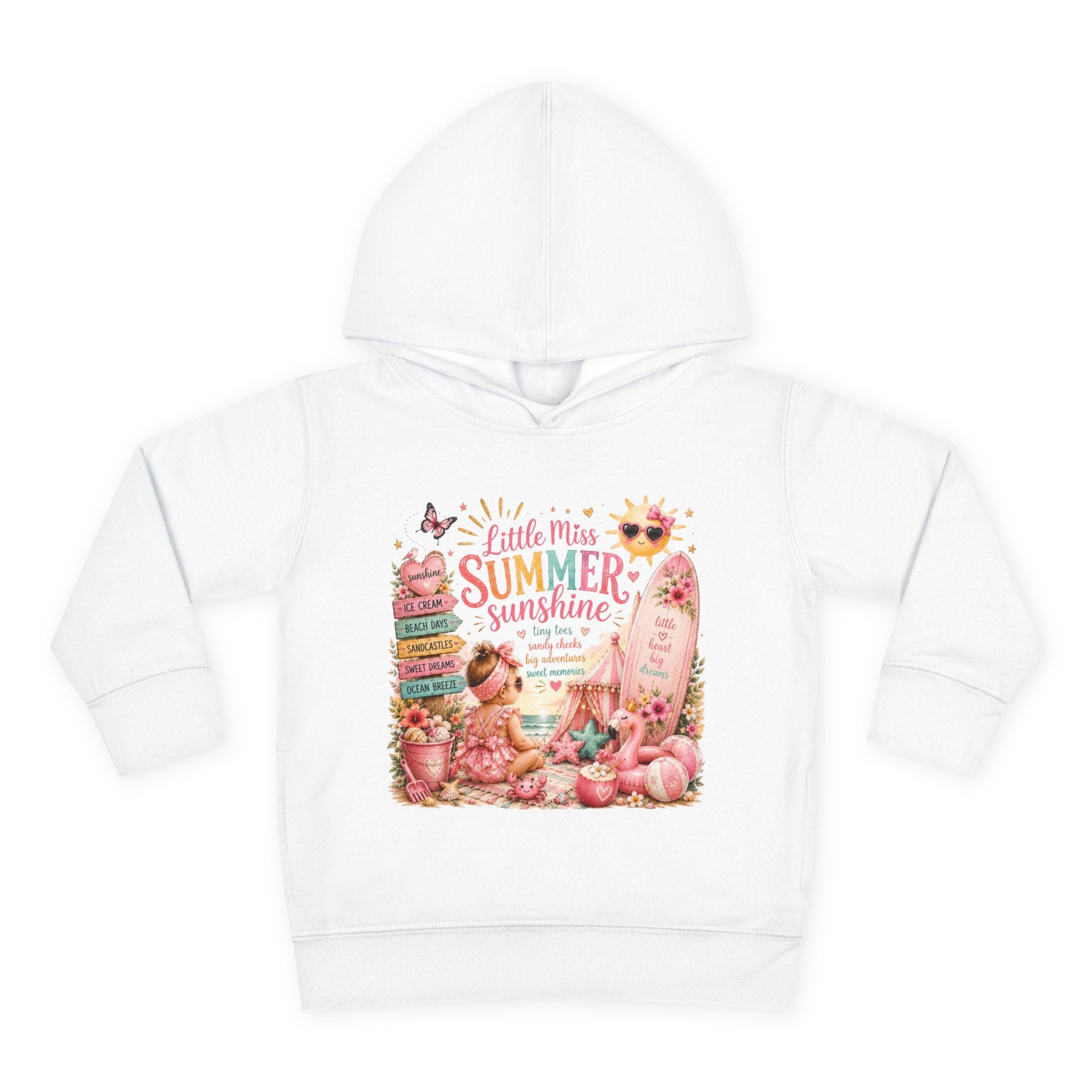 "Little Miss Summer Sunshine" Cute Beach Print Pullover - Toddler Hoodie