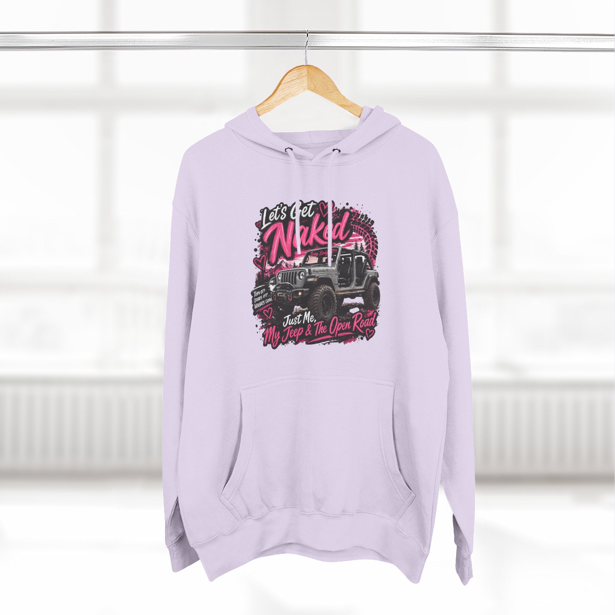 Jeep 'Let's Get Naked' Graphic Hoodie — Off-Road Adventure Pullover