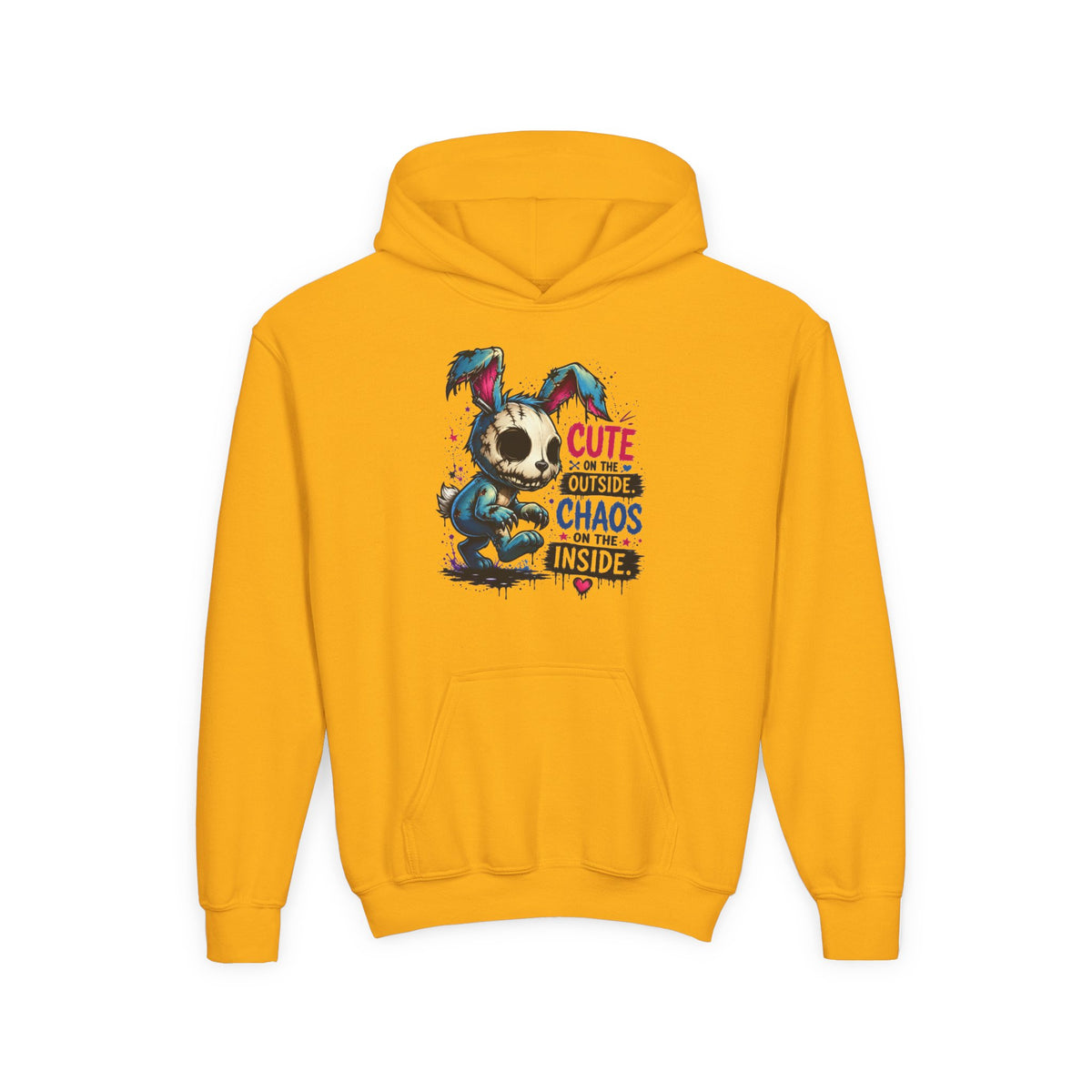 Cute on the Outside Choas on the Inside Youth Heavy Blend Hooded Sweatshirt