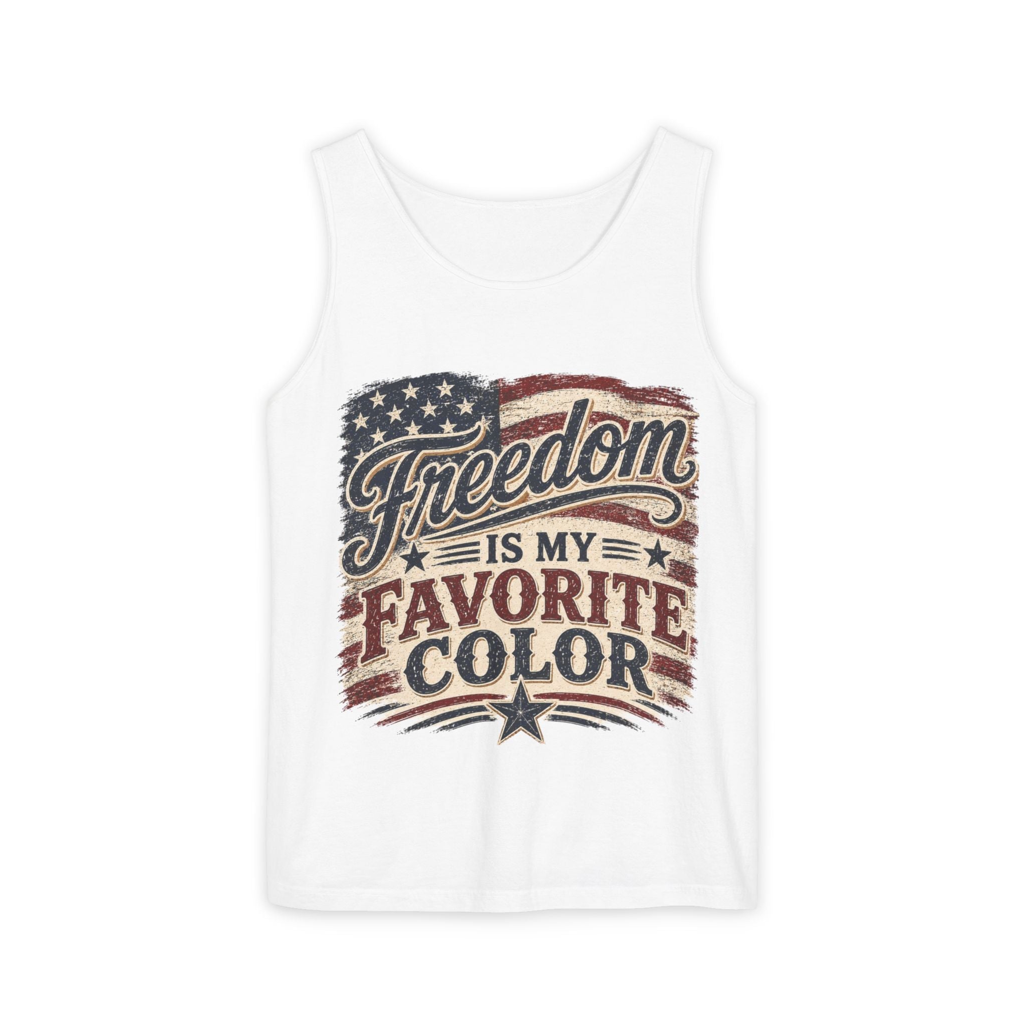 Freedom Is My Favorite Color Tank Top — Vintage American Flag Patriotic Tank