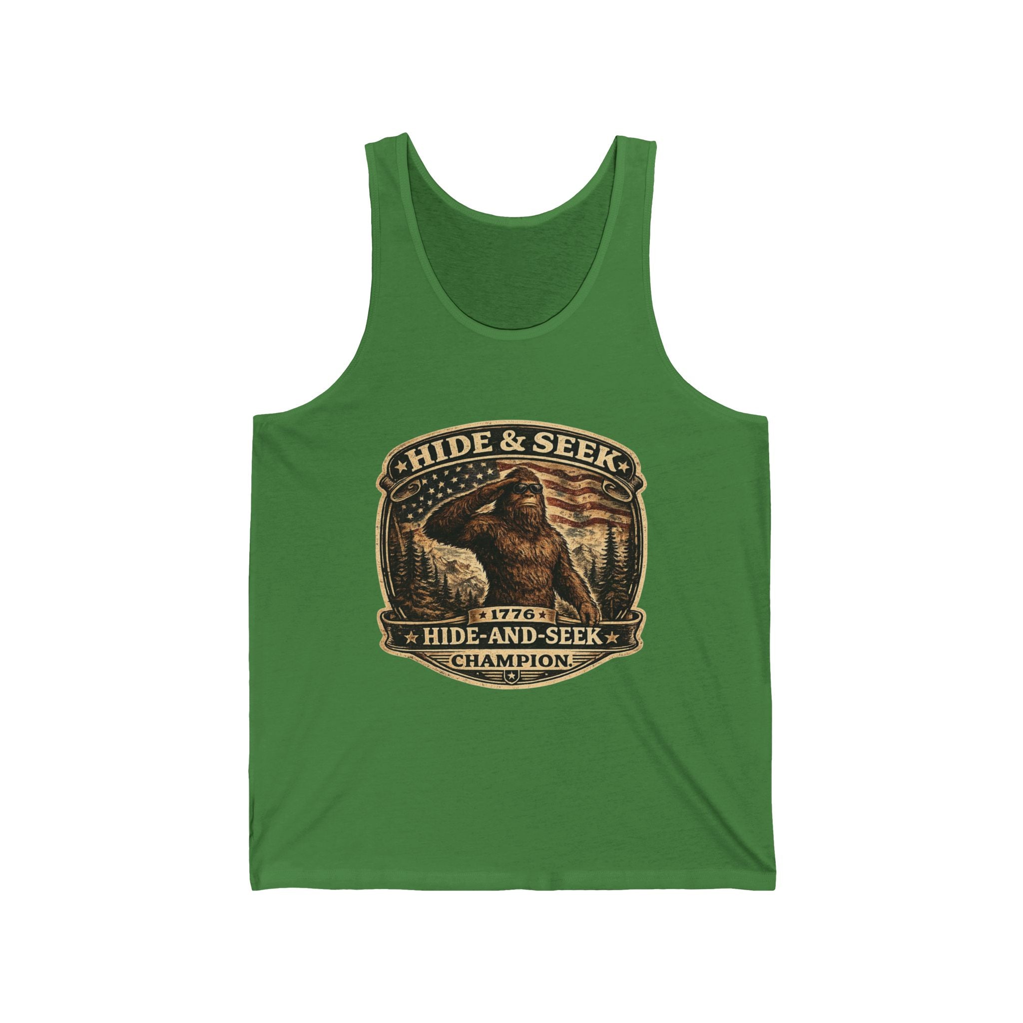 Hide & Seek Champion Tank Top - Bigfoot Sasquatch Vintage Graphic