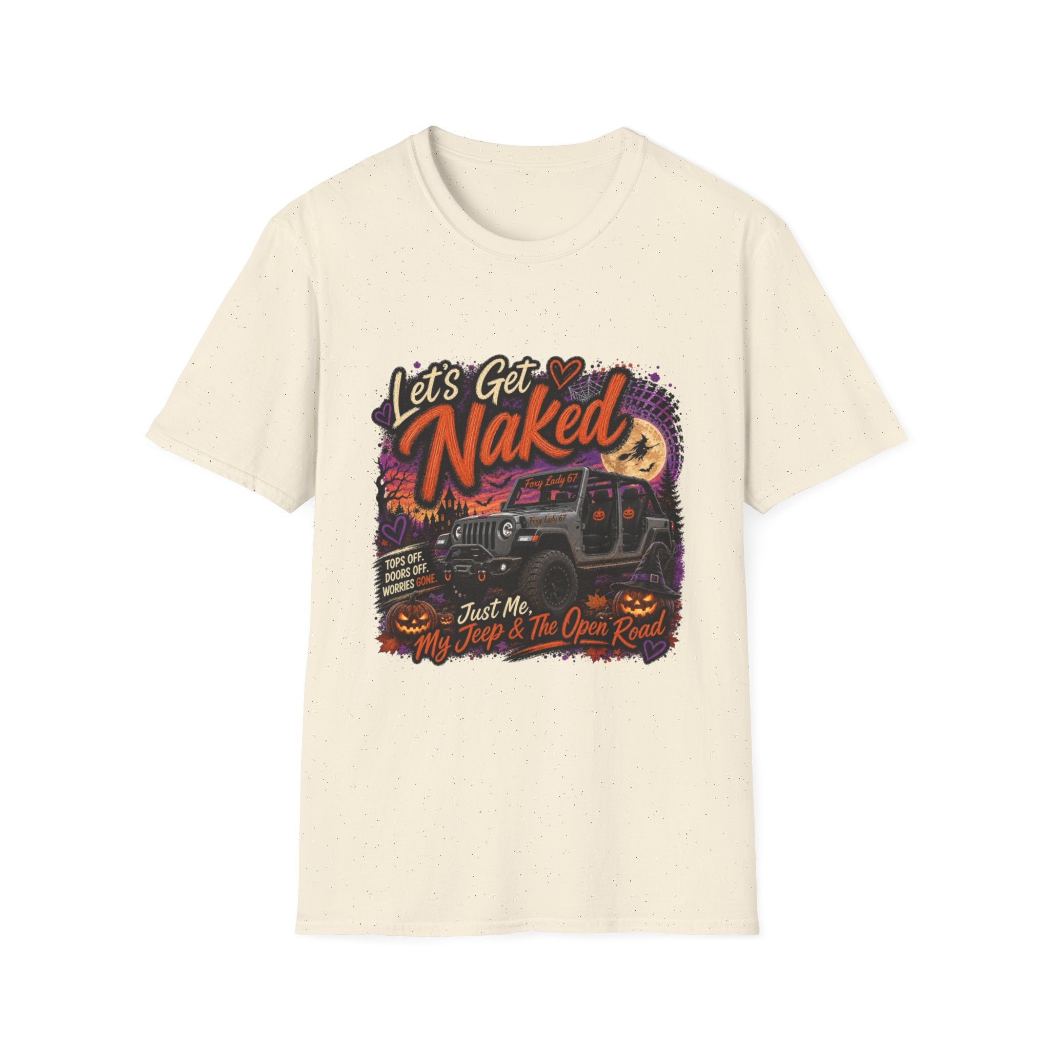 Let's Get Naked T-Shirt — Retro Halloween Camper Graphic Tee