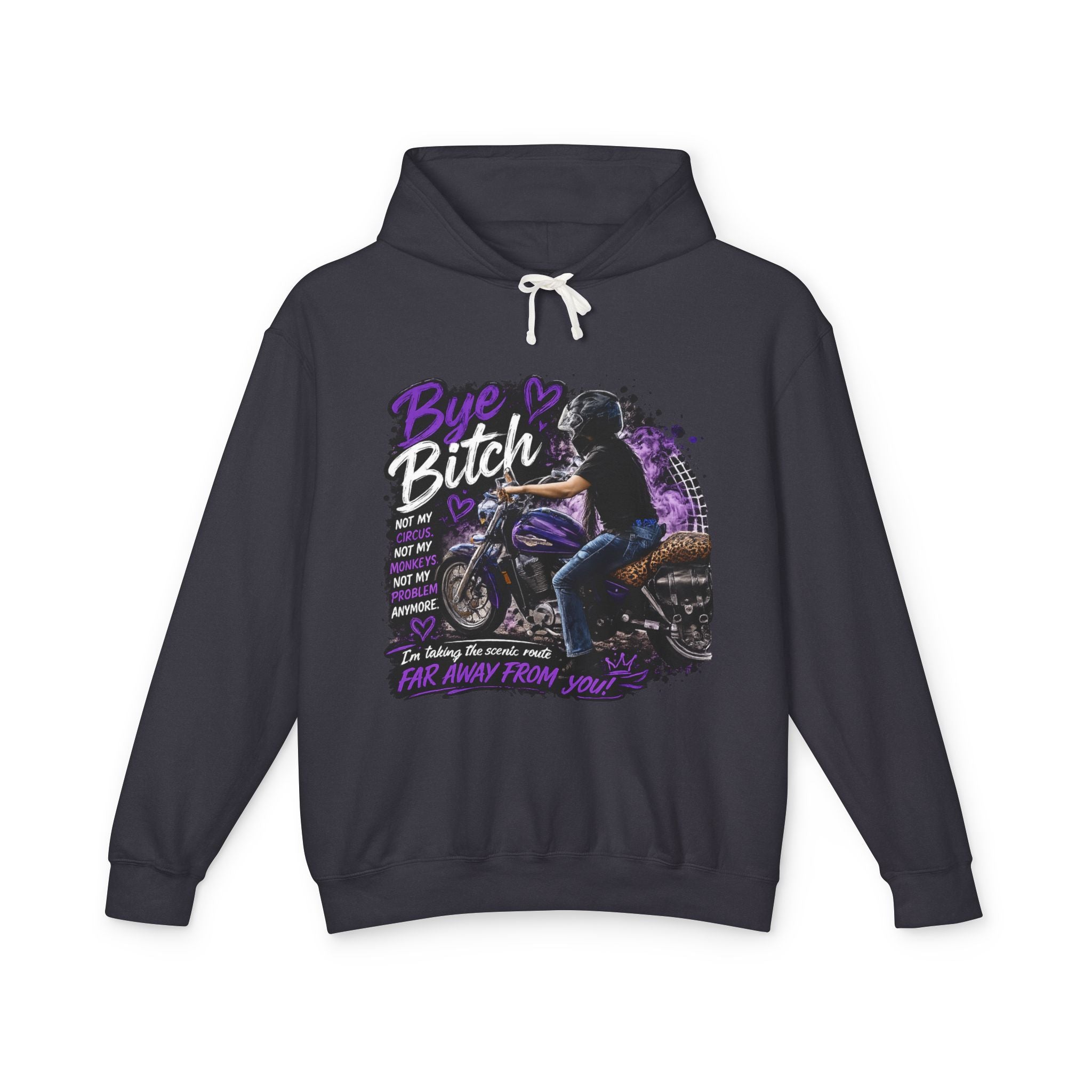 Bye Bitch Motorcycle Hoodie — Women's Rider Graphic Pullover