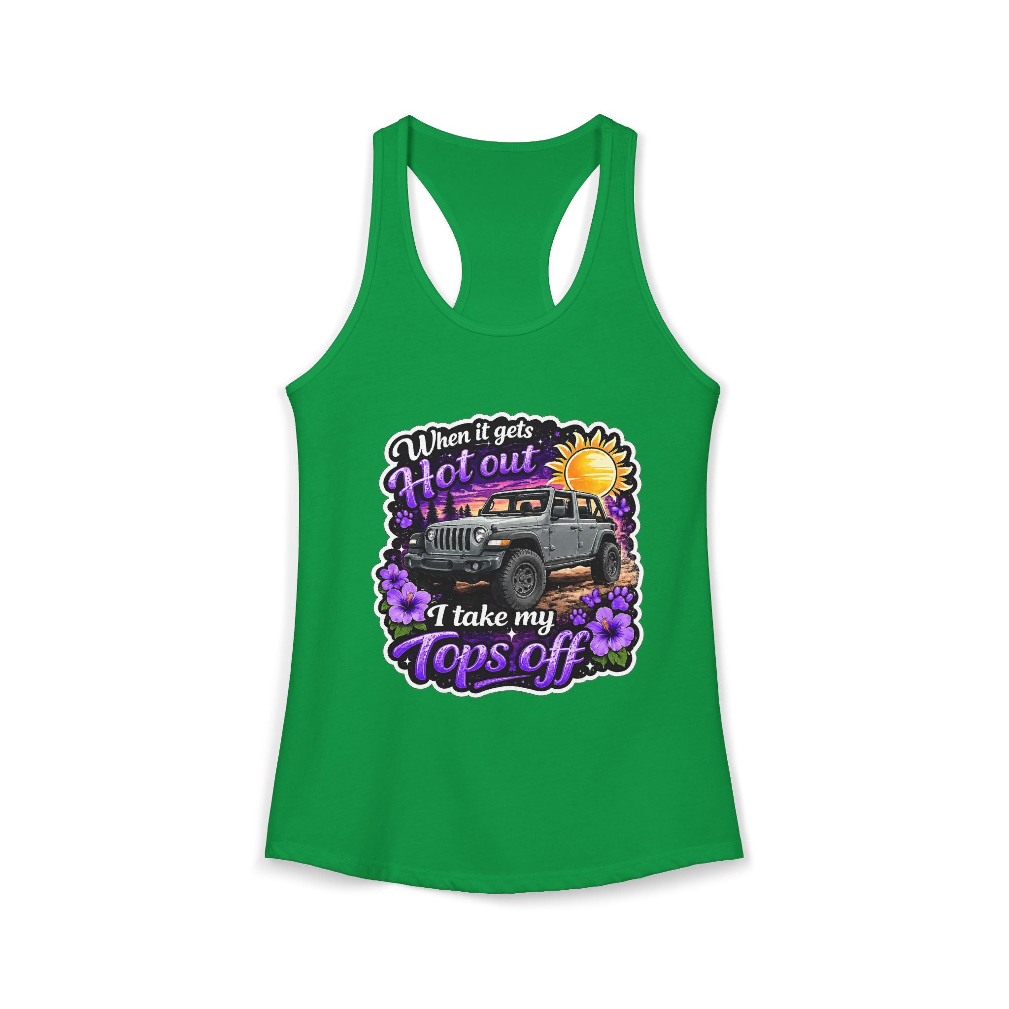 When It Gets Hot I Take My Tops Off (Purple) Women's Ideal Racerback Tank