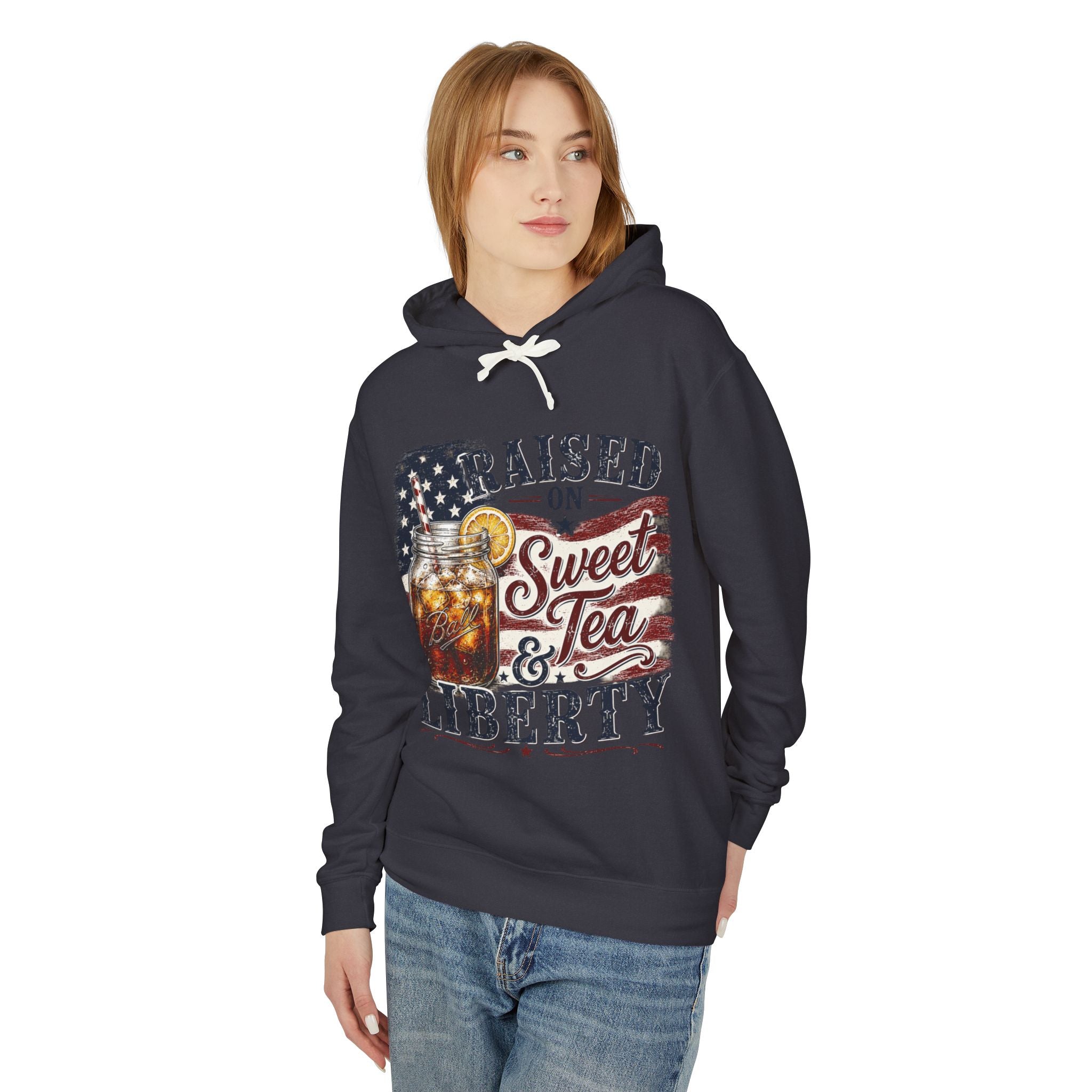Raised on Sweet Tea & Liberty 4th of July Pull Over Hoodie