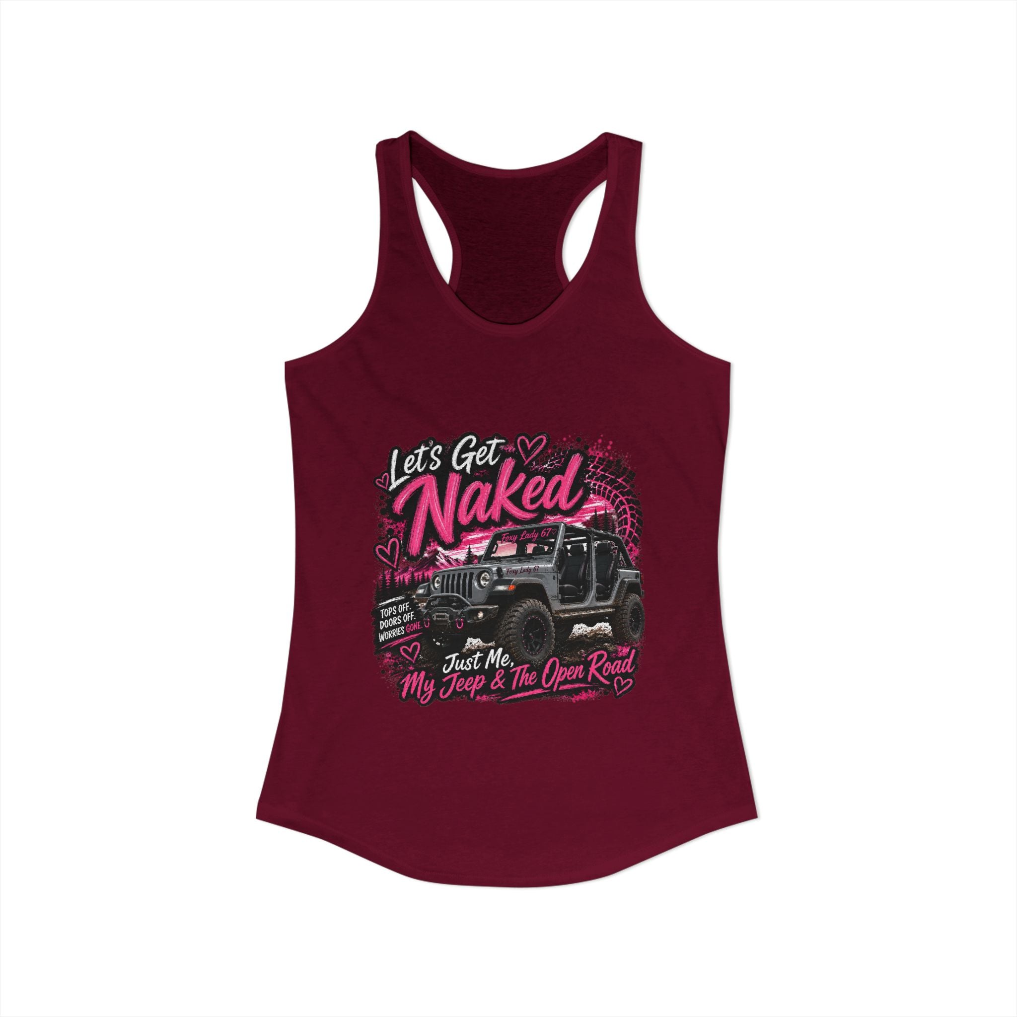 Let's Get Naked Jeep Women's Ideal Racerback Tank