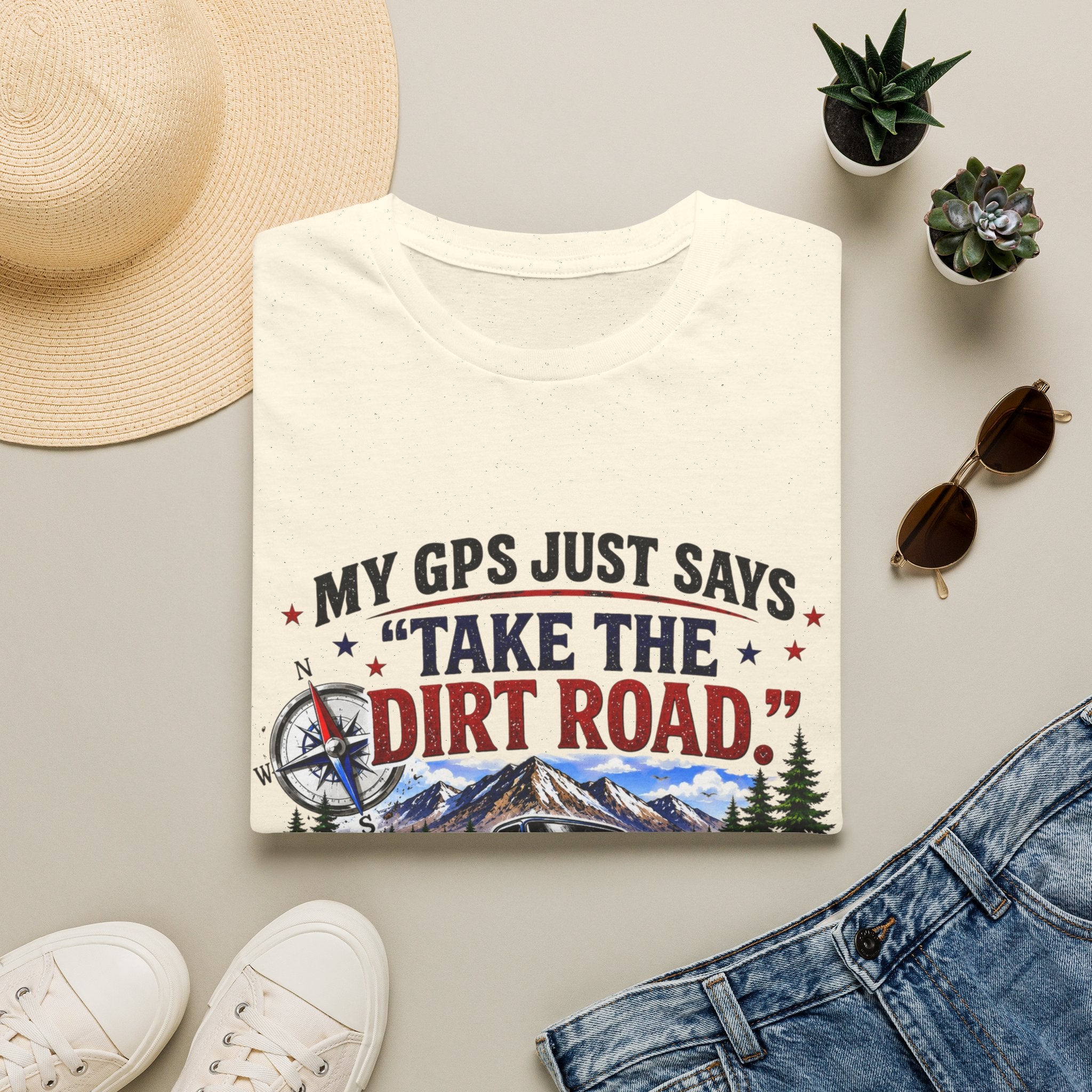 This GPS Just Says Take the Dirt Road Truck Unisex Softstyle T-Shirt