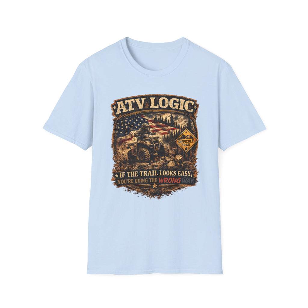 ATV Logic T‑Shirt — American Flag Off‑Road ATV Graphic Tee