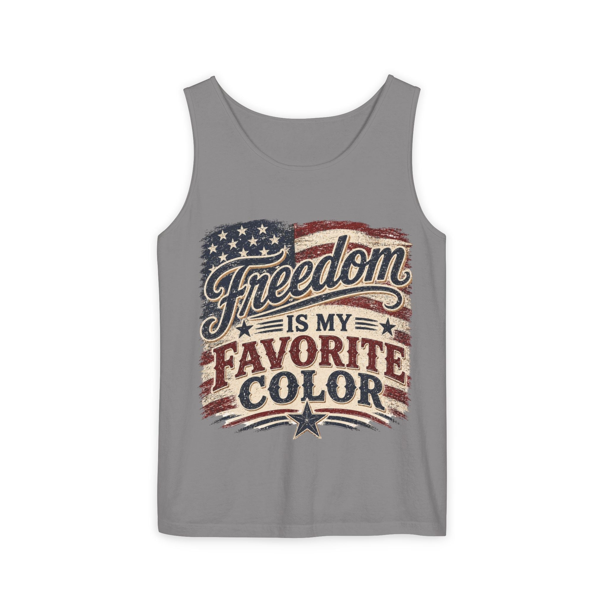 Freedom Is My Favorite Color Tank Top — Vintage American Flag Patriotic Tank