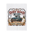 "Dirt Road Kid: Raised on Trucks & Adventure" Retro Truck Throw — Velveteen Blanket