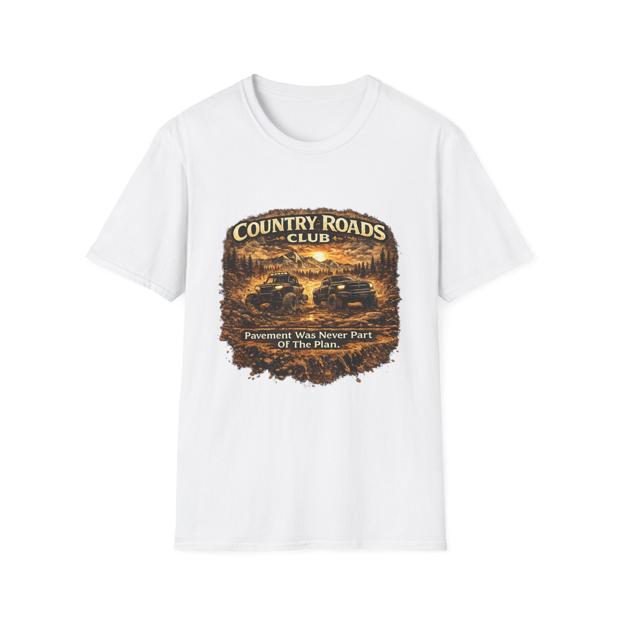 Country Roads Club T-Shirt — Vintage Off-Road Truck Scenic Tee