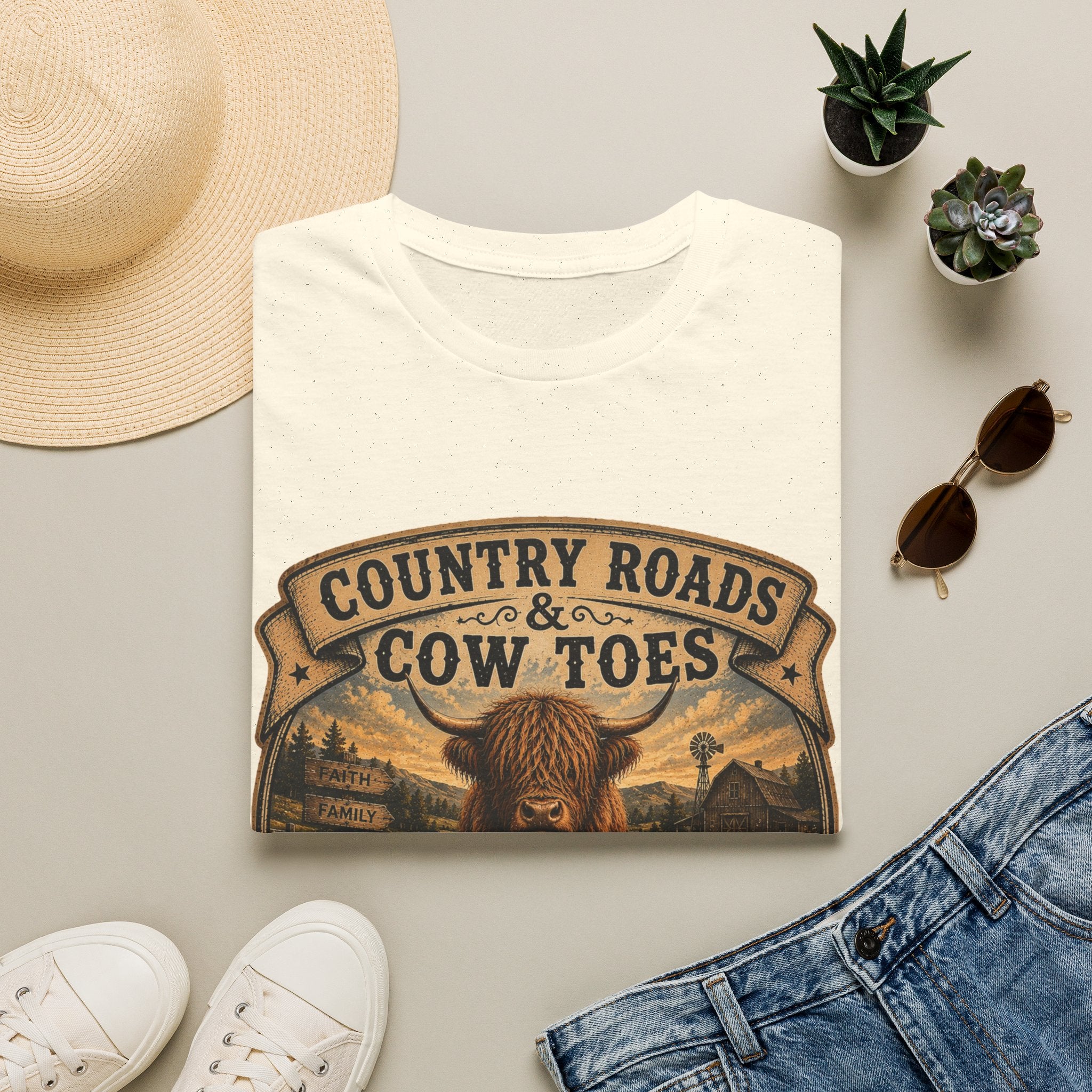 Country Roads Cow Toes Unisex Softstyle T-Shirt