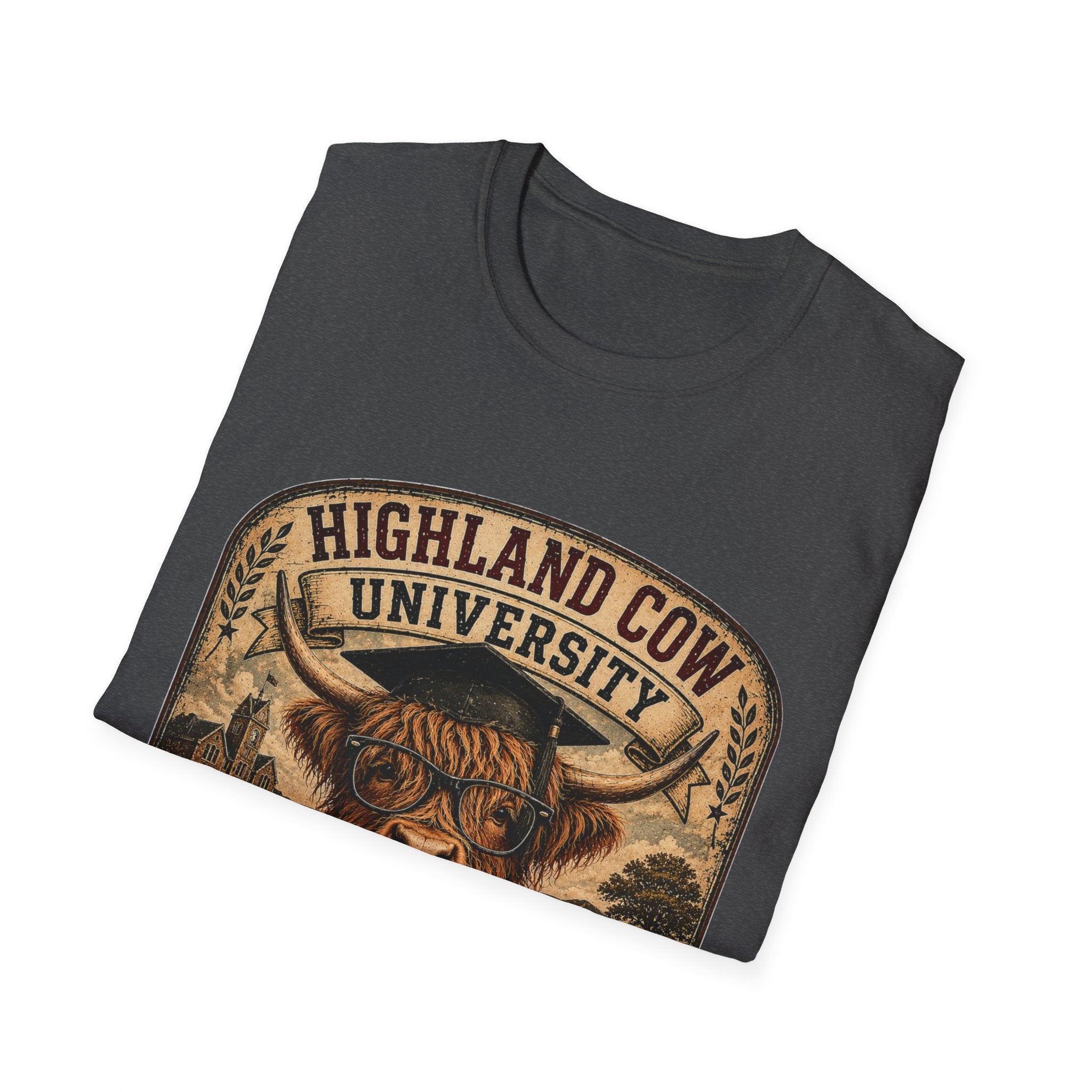 Highland Cow University Unisex Softstyle T-Shirt