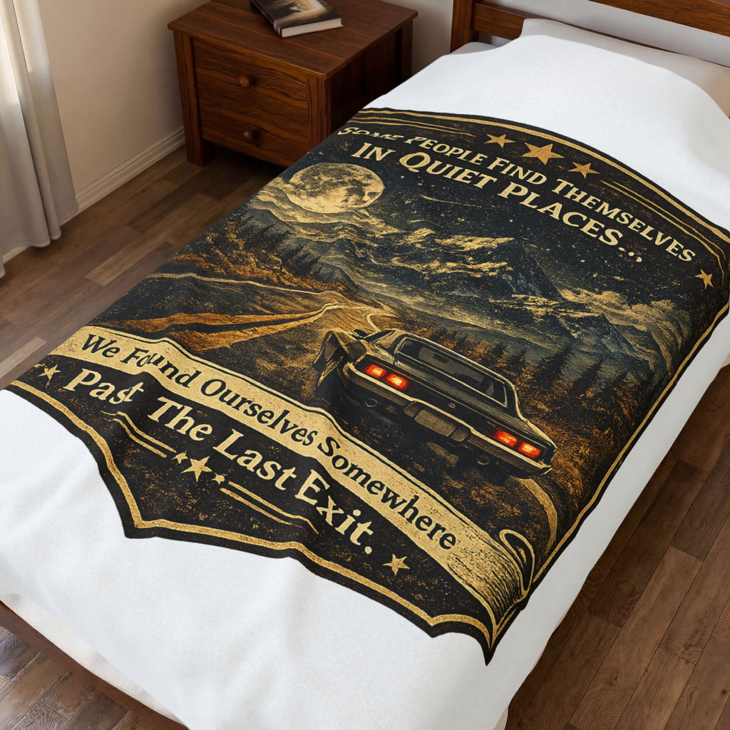 'Some People Find Themselves in Quiet Places' Scenic Road trip Throw - Velveteen Plush Blanket