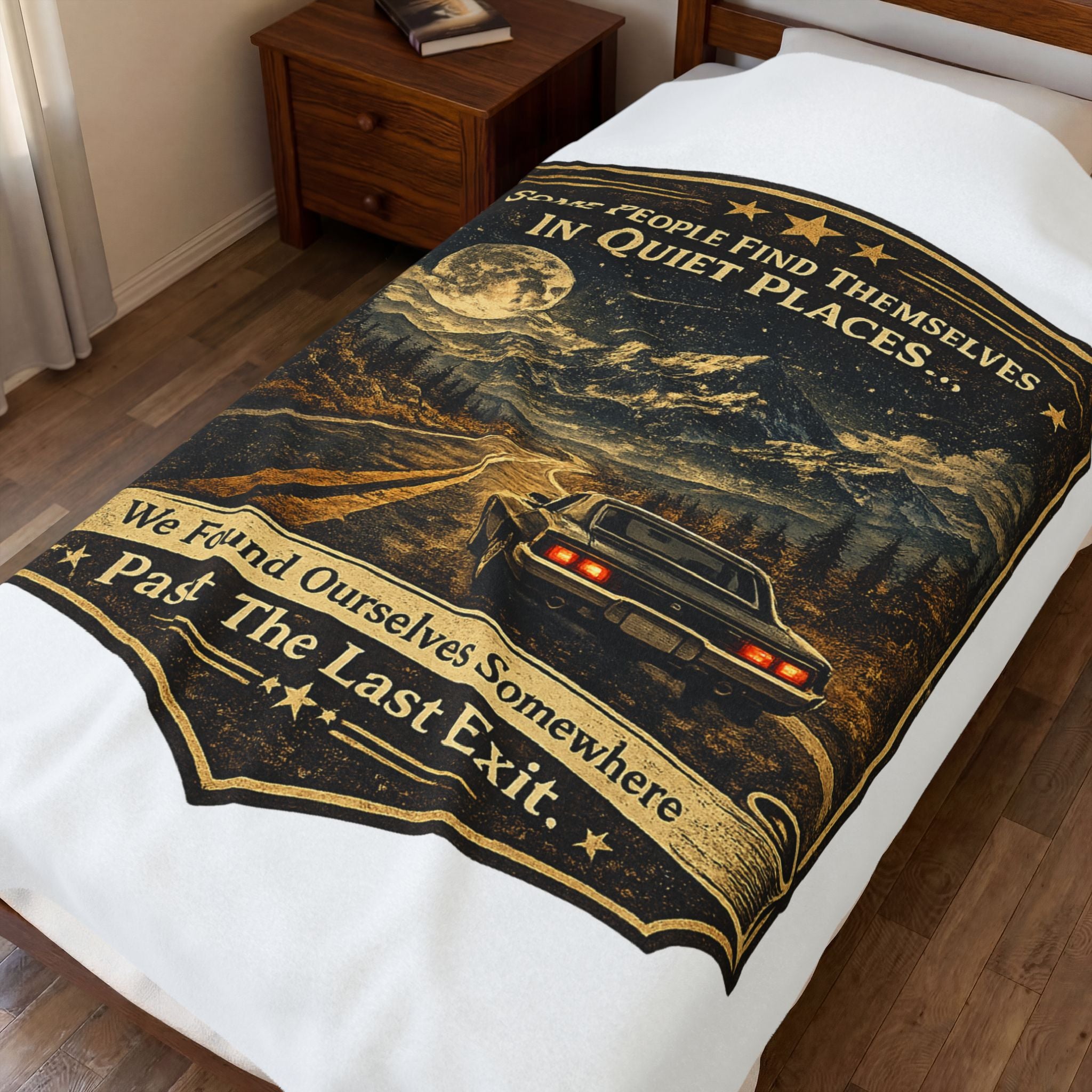 'Some People Find Themselves in Quiet Places' Scenic Road trip Throw - Velveteen Plush Blanket
