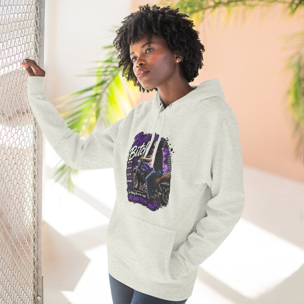 "Bitch" Retro Motorcycle Pullover — Biker Babe Graphic Hoodie