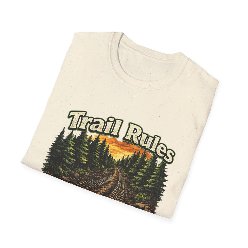 Trail Rules T-Shirt — 'Leave Nothing Behind Except Tire Tracks and Bad Decisions' Outdoor Tee