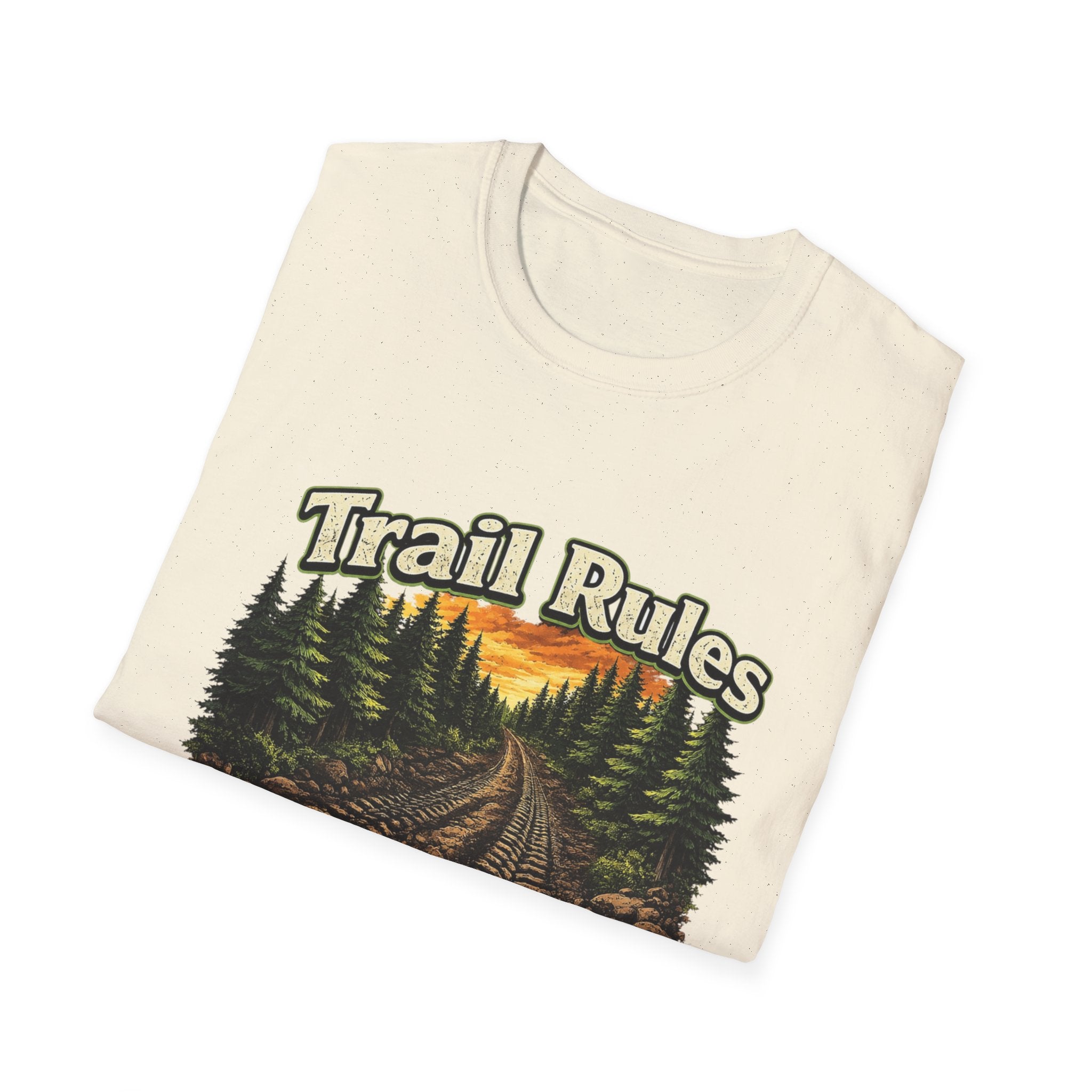 Trail Rules T-Shirt — 'Leave Nothing Behind Except Tire Tracks and Bad Decisions' Outdoor Tee