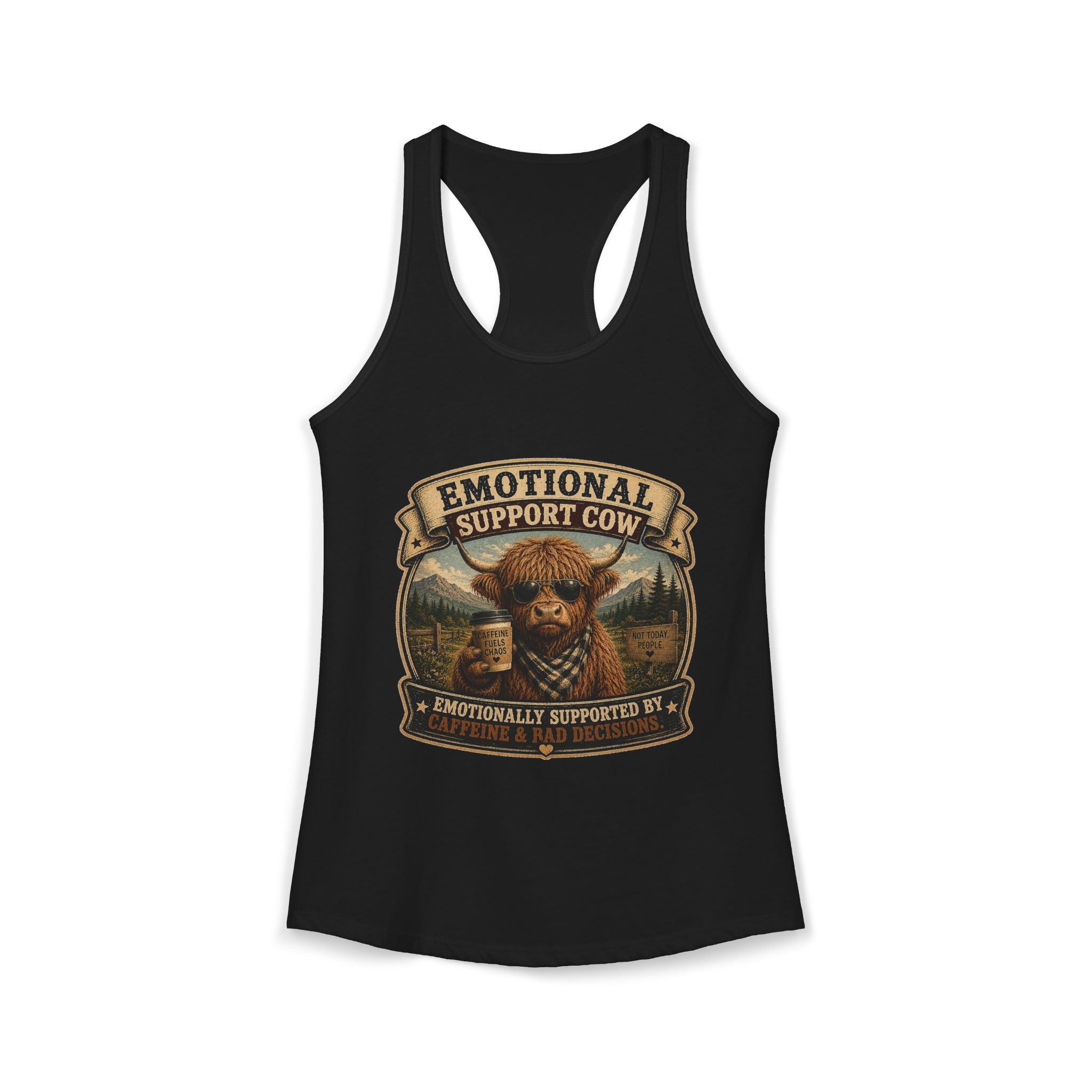 Emotional Support Cow Women's Ideal Racerback Tank