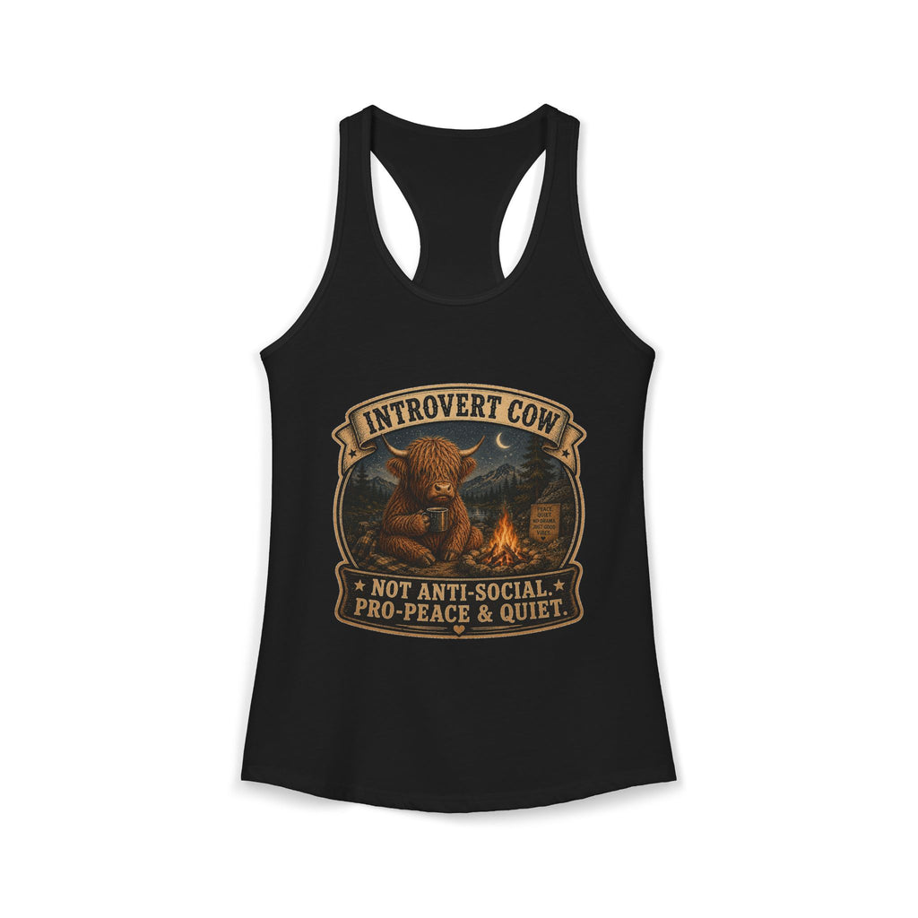 Introvert Highland Cow Women's Ideal Racerback Tank