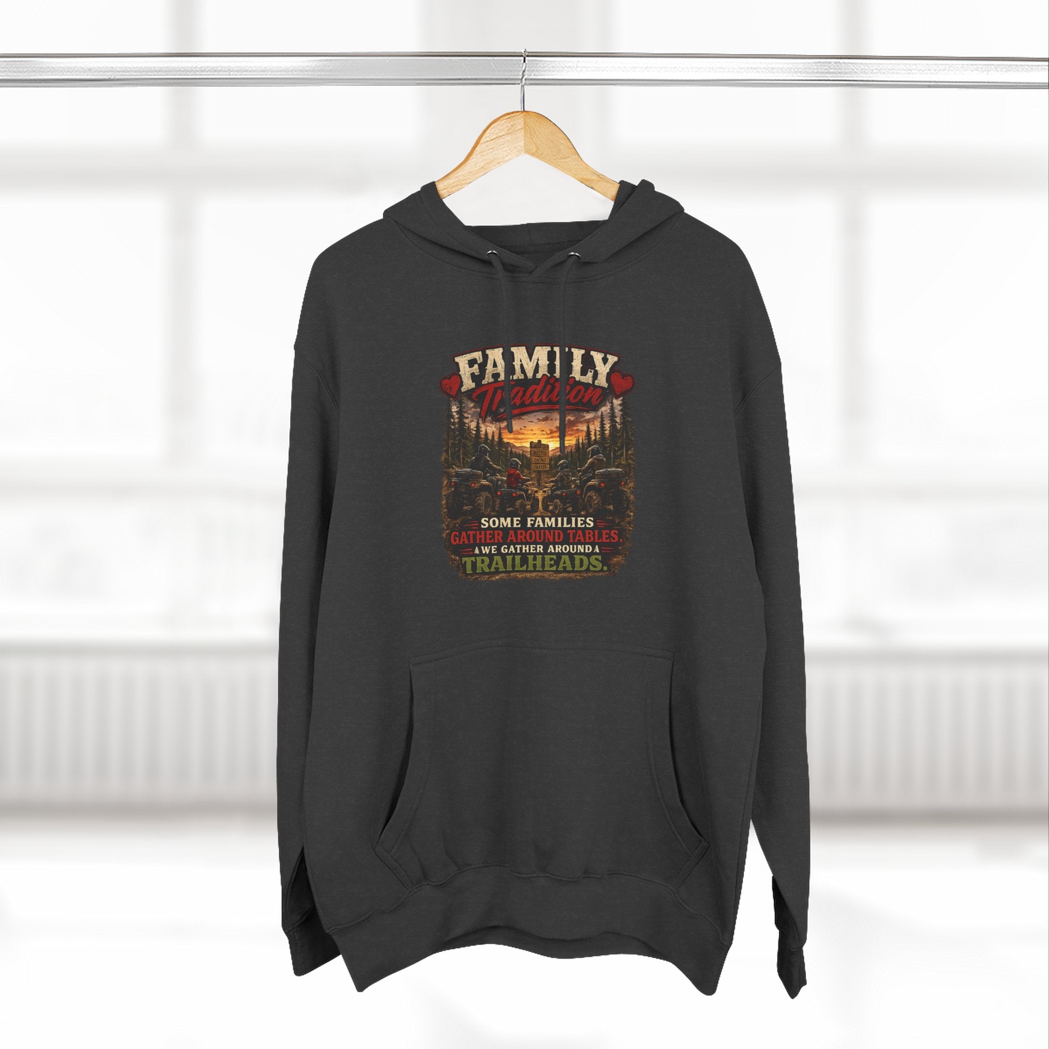 Family Campfire Hoodie — 'Family: Home, Campfire, Tradition' Vintage Outdoor Pullover