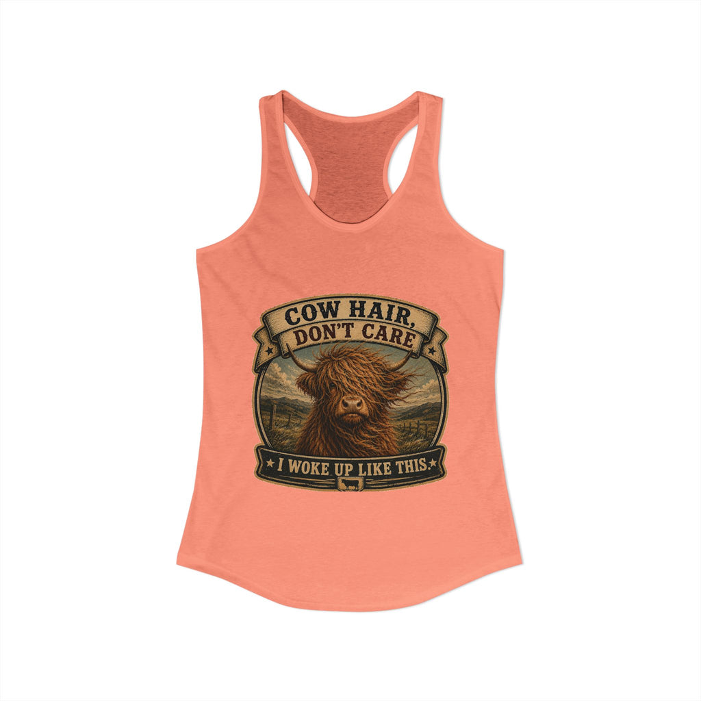 Cow Hair Don't Care Women's Ideal Racerback Tank
