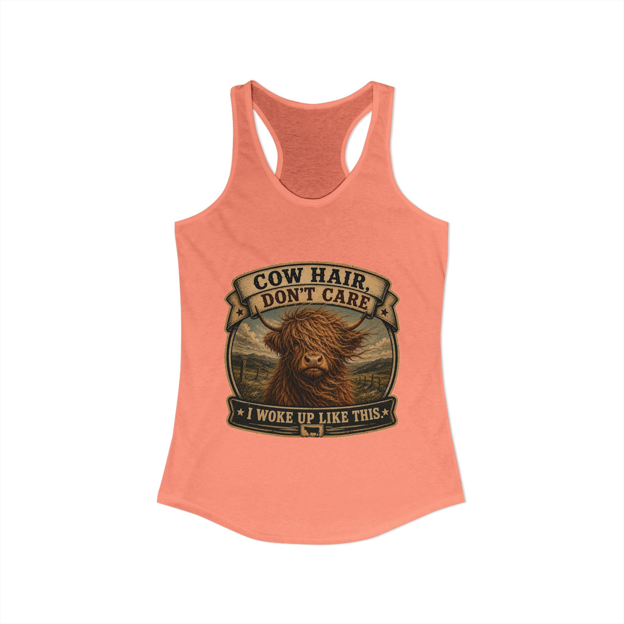 Cow Hair Don't Care Women's Ideal Racerback Tank