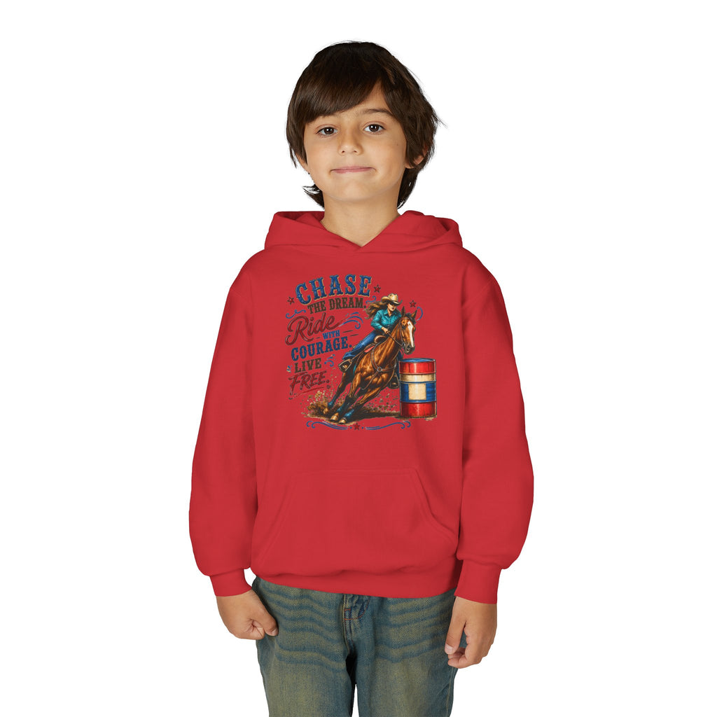 Chase the Dream with Courage Youth Heavy Blend Hooded Sweatshirt
