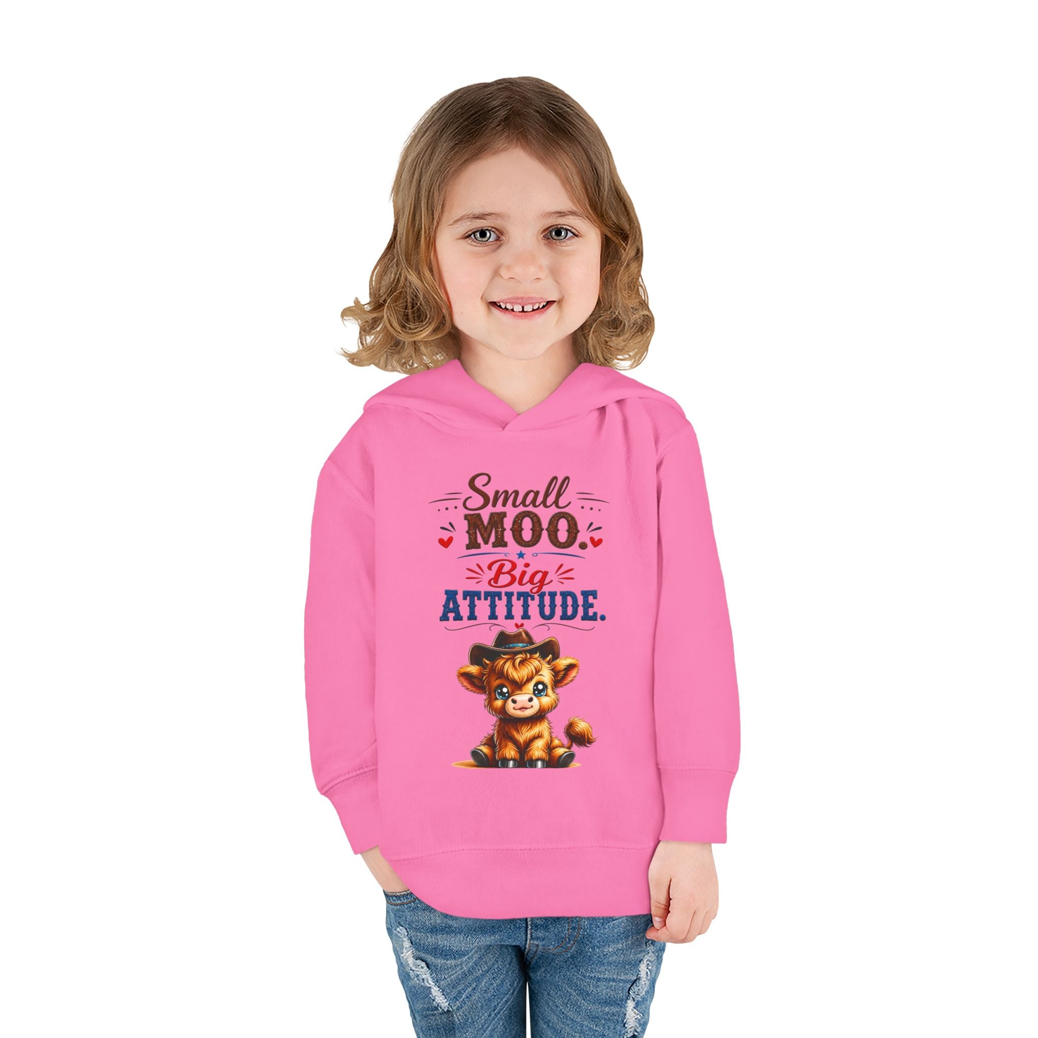 Small Moo Big Attitude Toddler Pullover Fleece Hoodie
