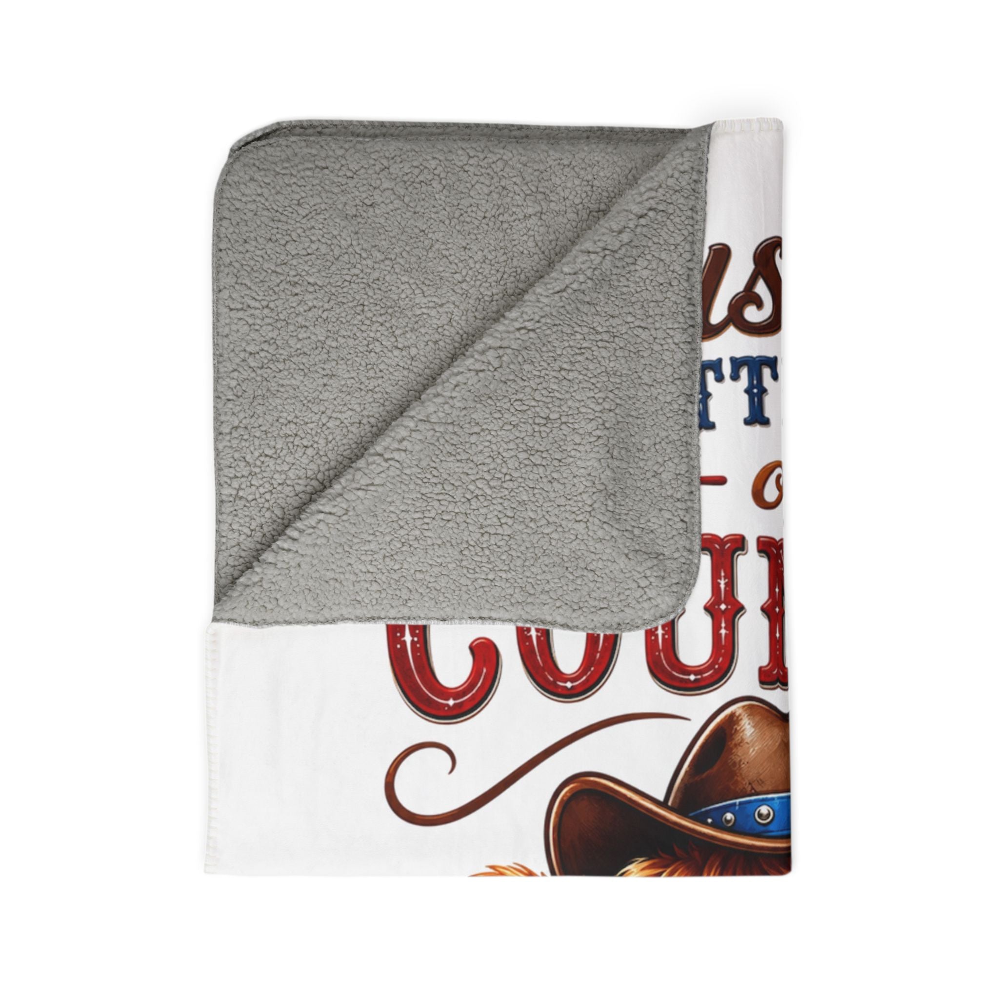 Just a Little Bit of Country Highland Cow Fleece Sherpa Blanket