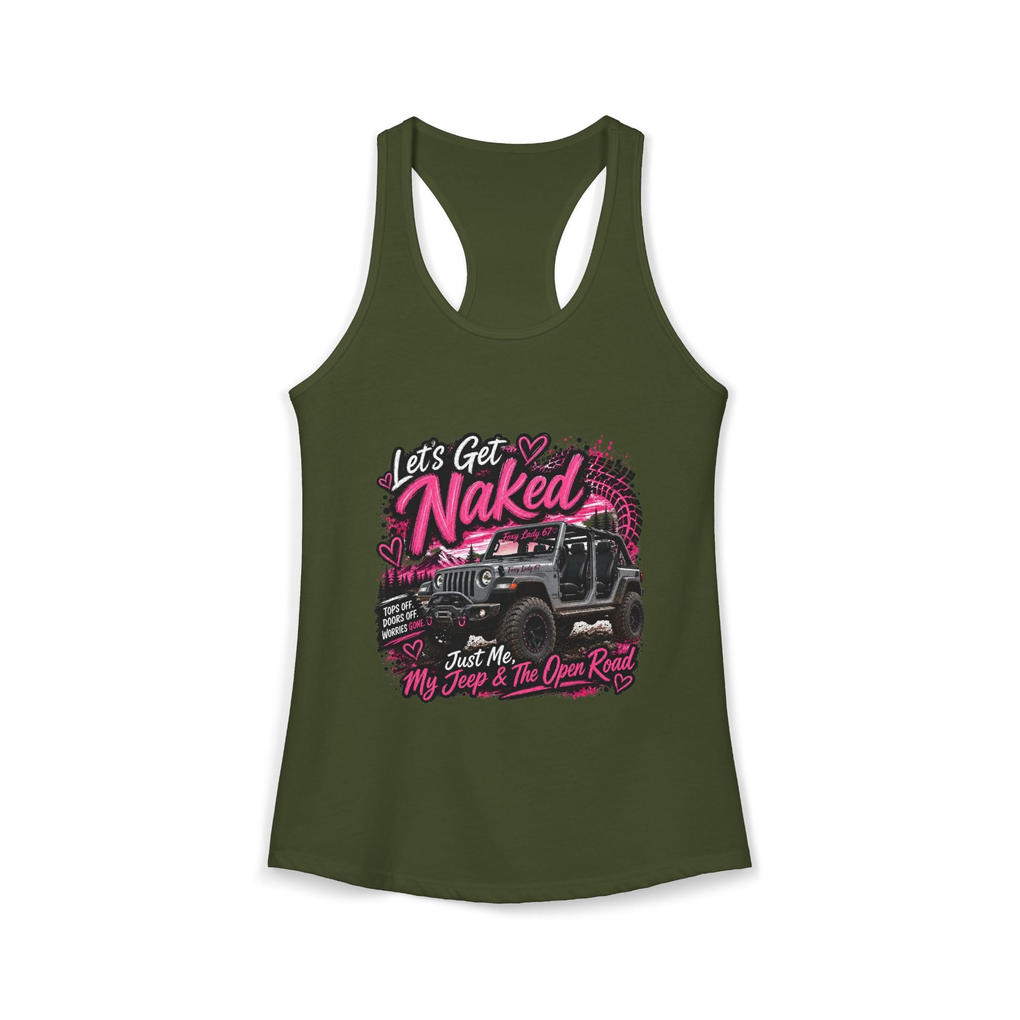 Let's Get Naked Jeep Women's Ideal Racerback Tank