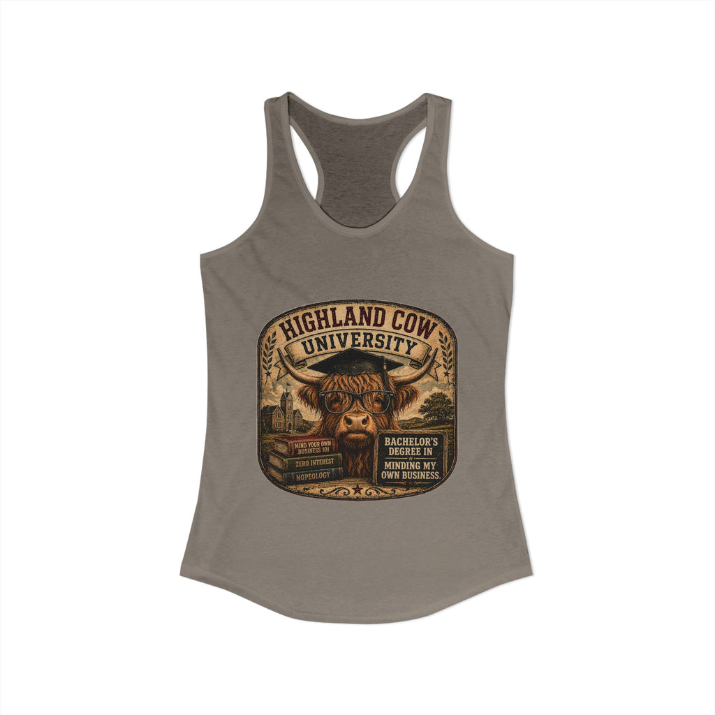Highland Cow University Women's Ideal Racerback Tank