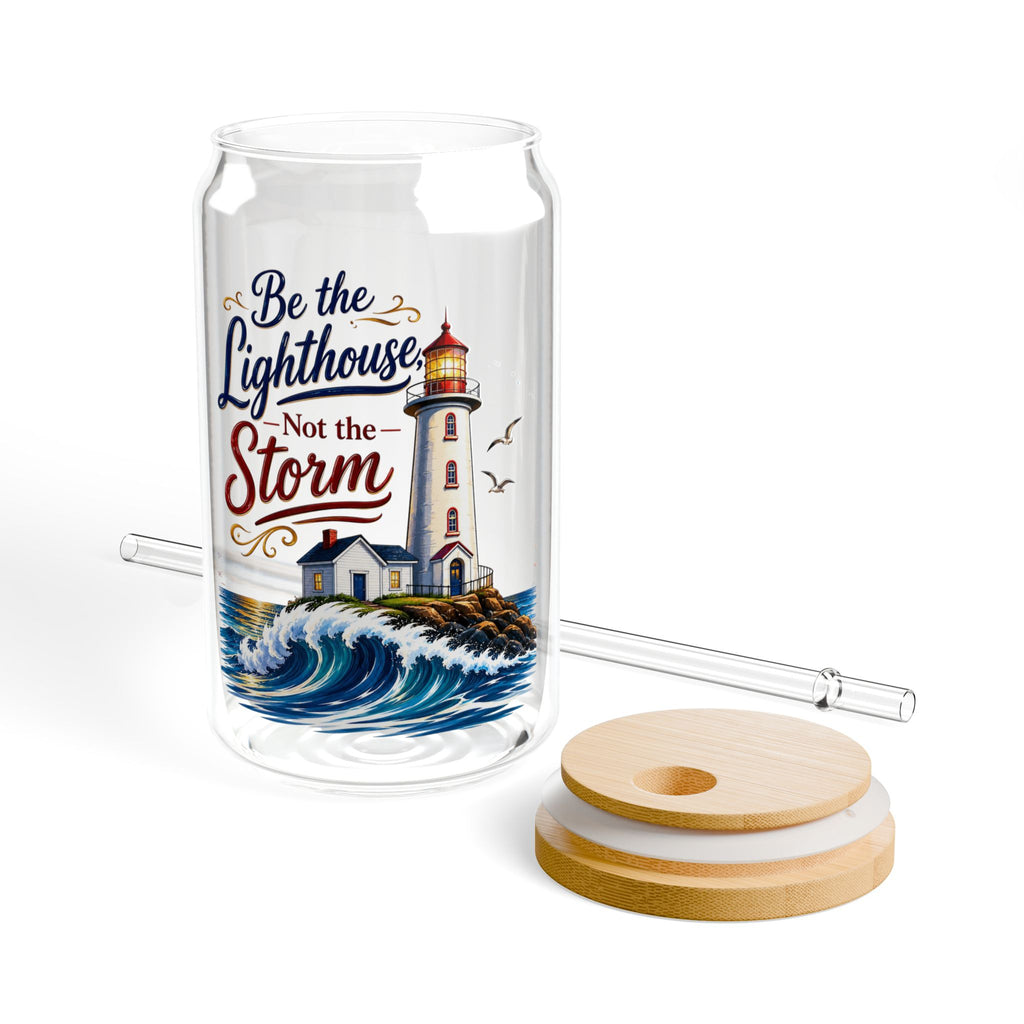 Be The Lighthouse Not the Storm Glass Straw Cup, 16oz