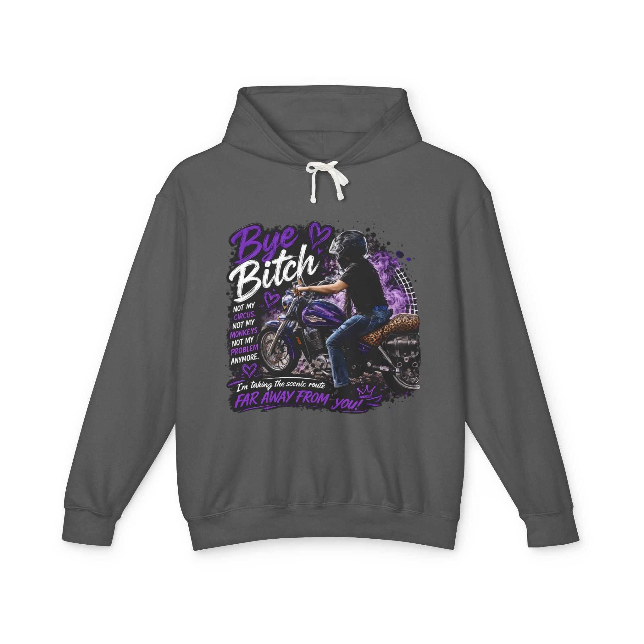 Bye Bitch Motorcycle Hoodie — Women's Rider Graphic Pullover
